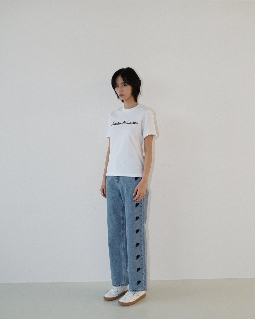 Kimhe Kim - Heart Patches Jeans (Sky Blue/Black) product image 3 | TRAB K-Fashion Australia