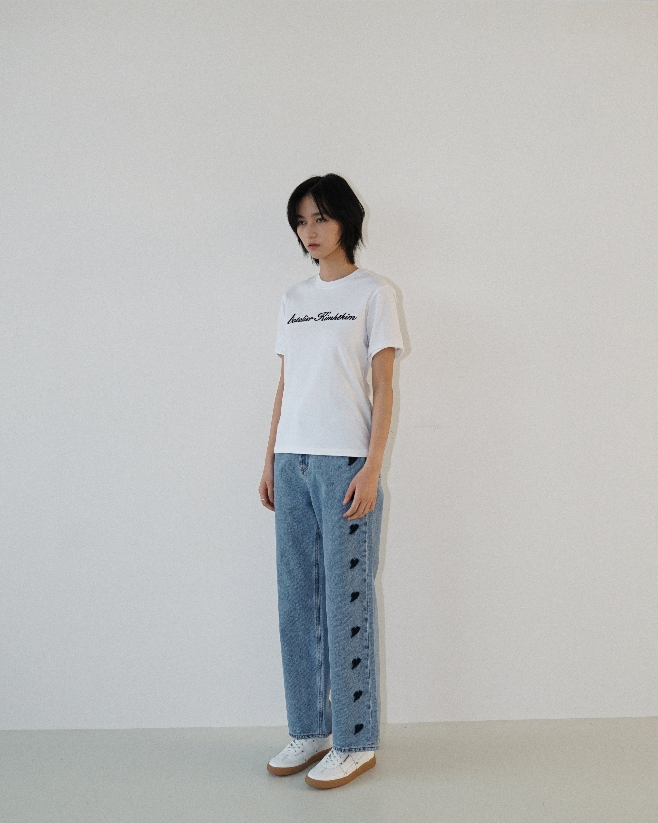 Kimhe Kim - Heart Patches Jeans (Sky Blue/Black) product image 3 | TRAB K-Fashion Australia