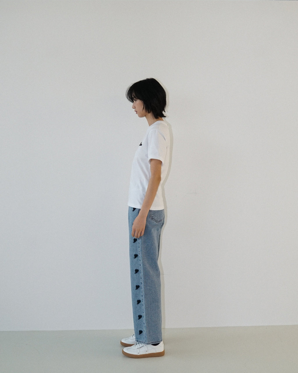 Kimhe Kim - Heart Patches Jeans (Sky Blue/Black) product image 4 | TRAB K-Fashion Australia