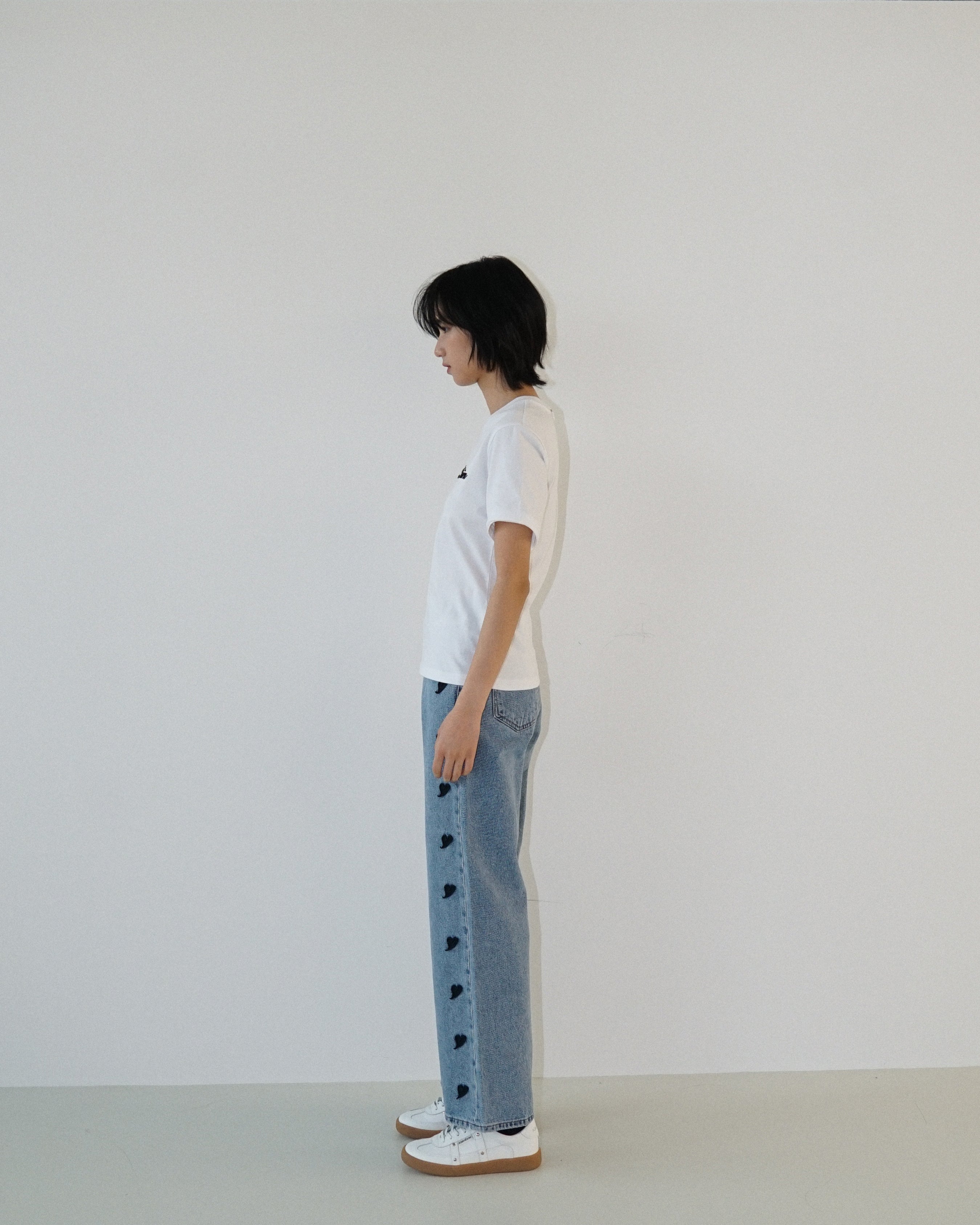 Kimhe Kim - Heart Patches Jeans (Sky Blue/Black) product image 4 | TRAB K-Fashion Australia