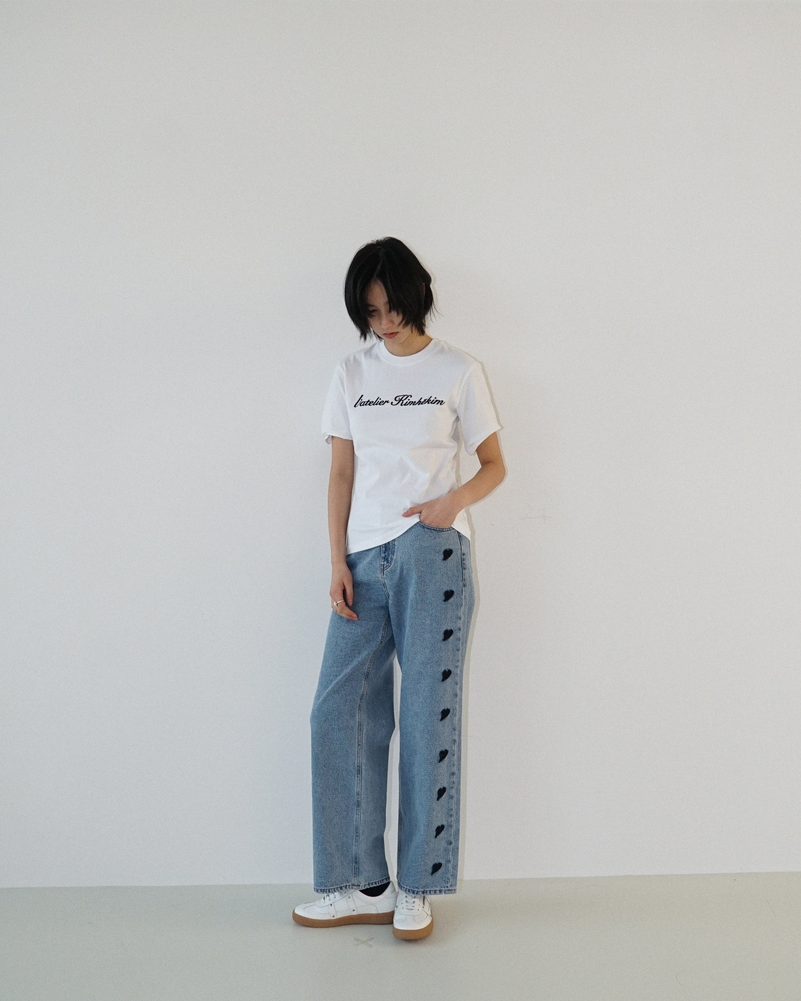 Kimhe Kim - Heart Patches Jeans (Sky Blue/Black) product image 6 | TRAB K-Fashion Australia