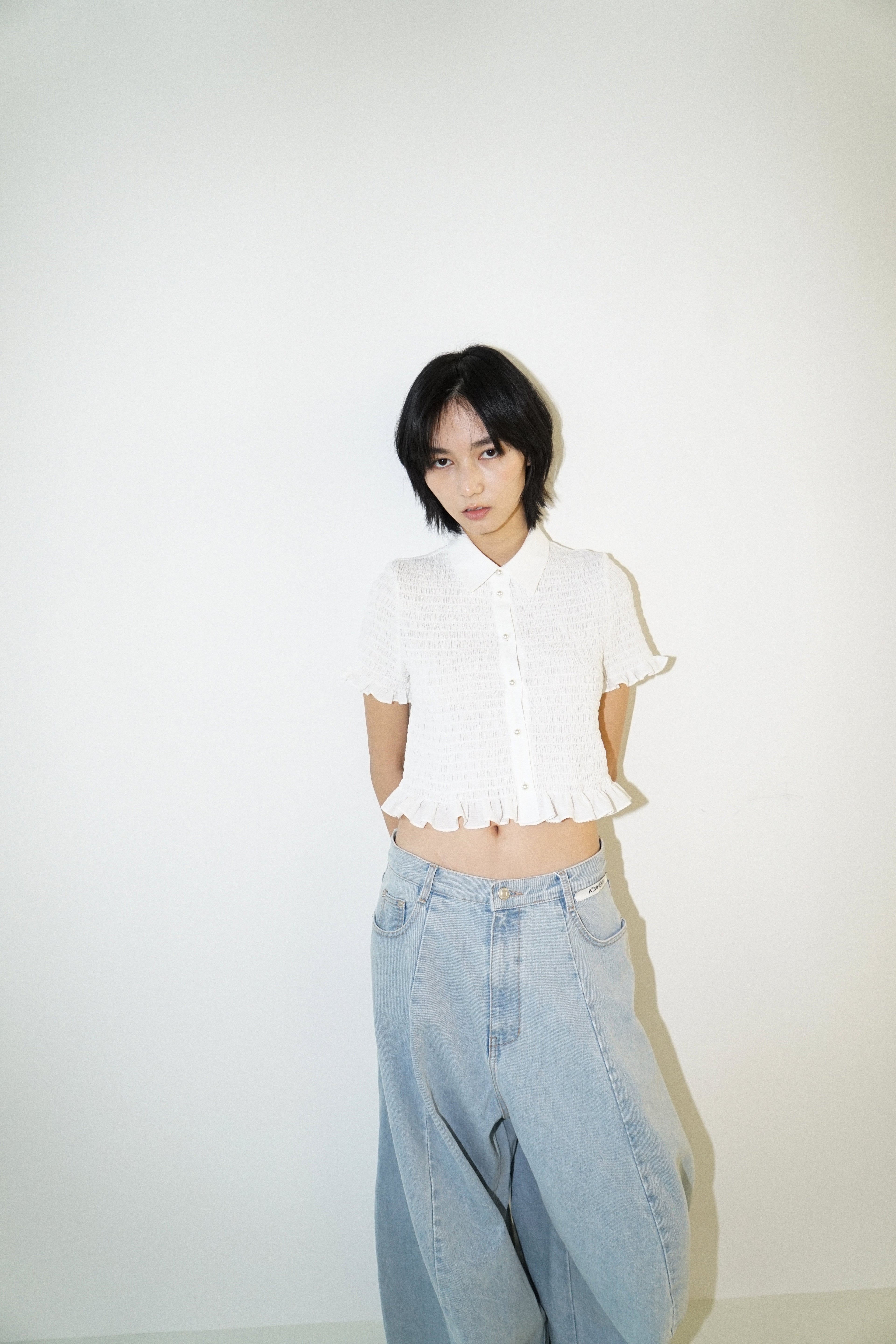 Kimhe Kim - Lena Cropped Shirt (Ivory) product image 7 | TRAB K-Fashion Australia