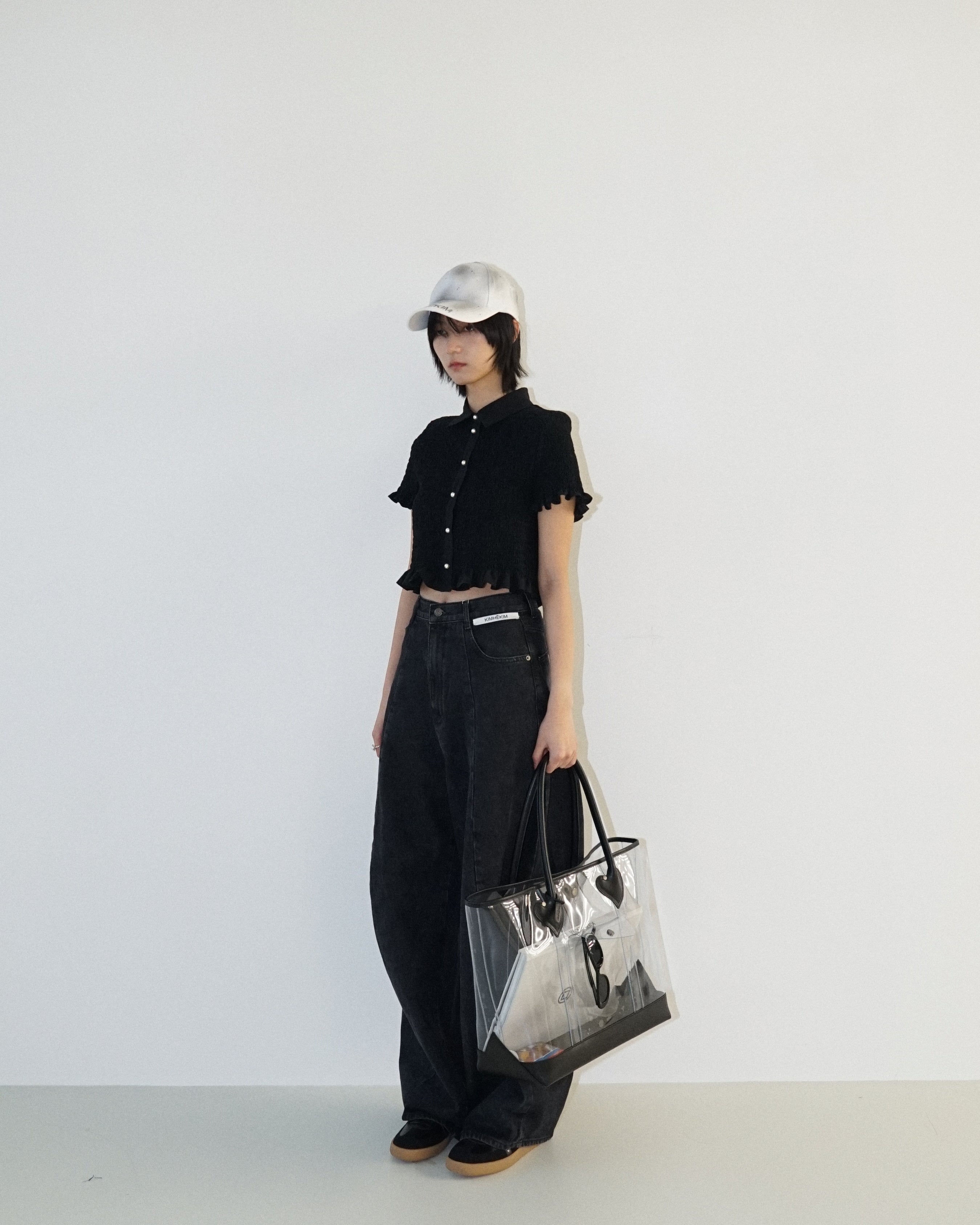 Kimhe Kim - Spray Dyed Cap (White/Charcoal) product image 8 | TRAB K-Fashion Australia