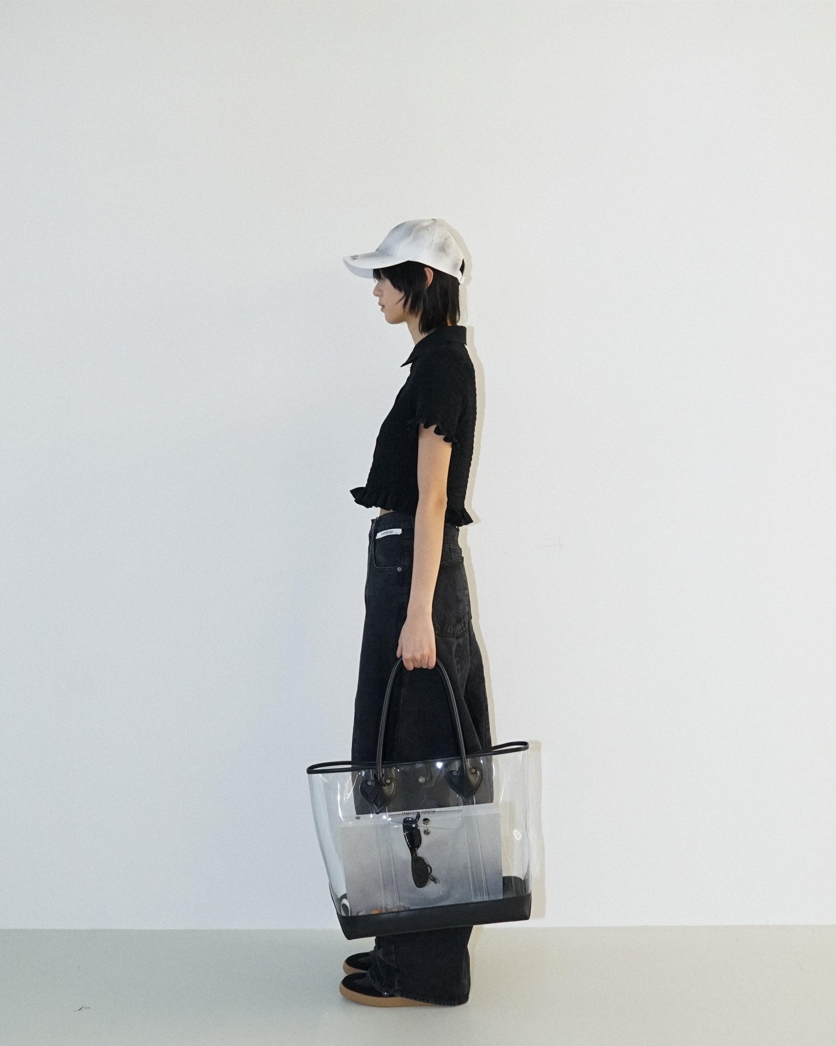 Kimhe Kim - Spray Dyed Cap (White/Charcoal) product image 9 | TRAB K-Fashion Australia