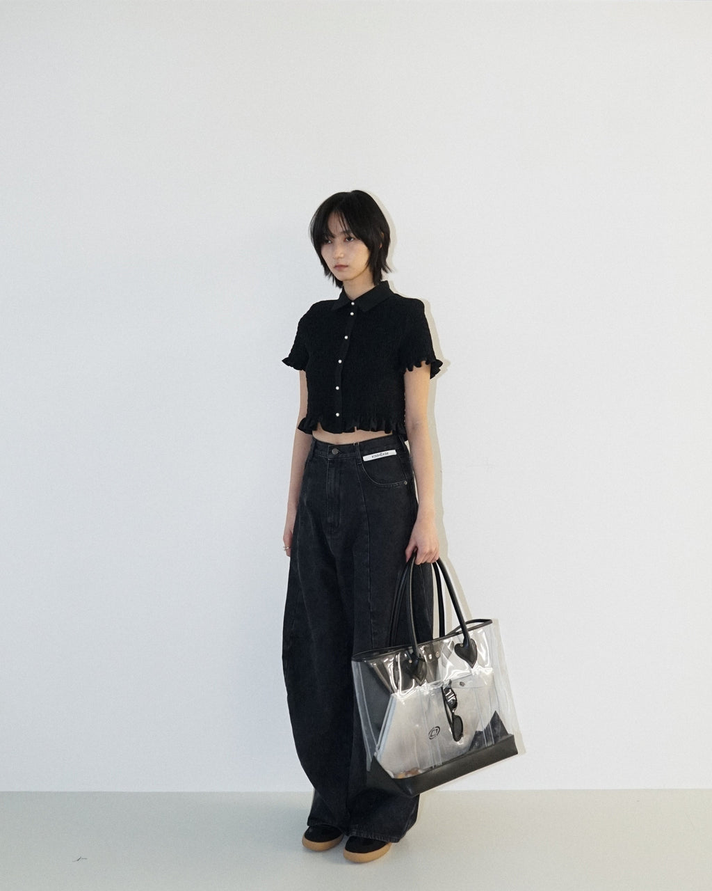 Kimhe Kim - Lena Cropped Shirt (Black) product image 11 | TRAB K-Fashion Australia