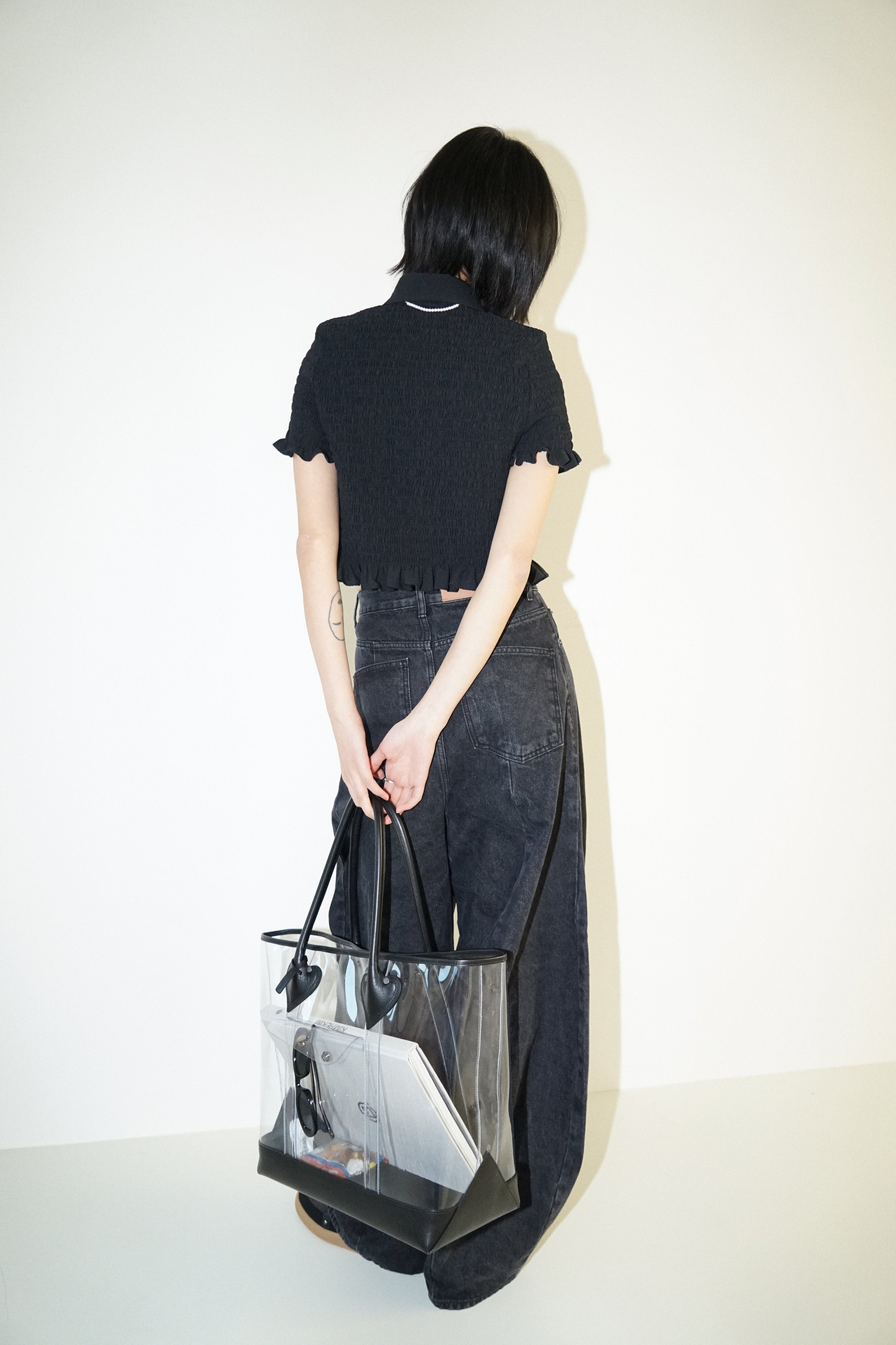 Kimhe Kim - Lena Cropped Shirt (Black) product image 9 | TRAB K-Fashion Australia