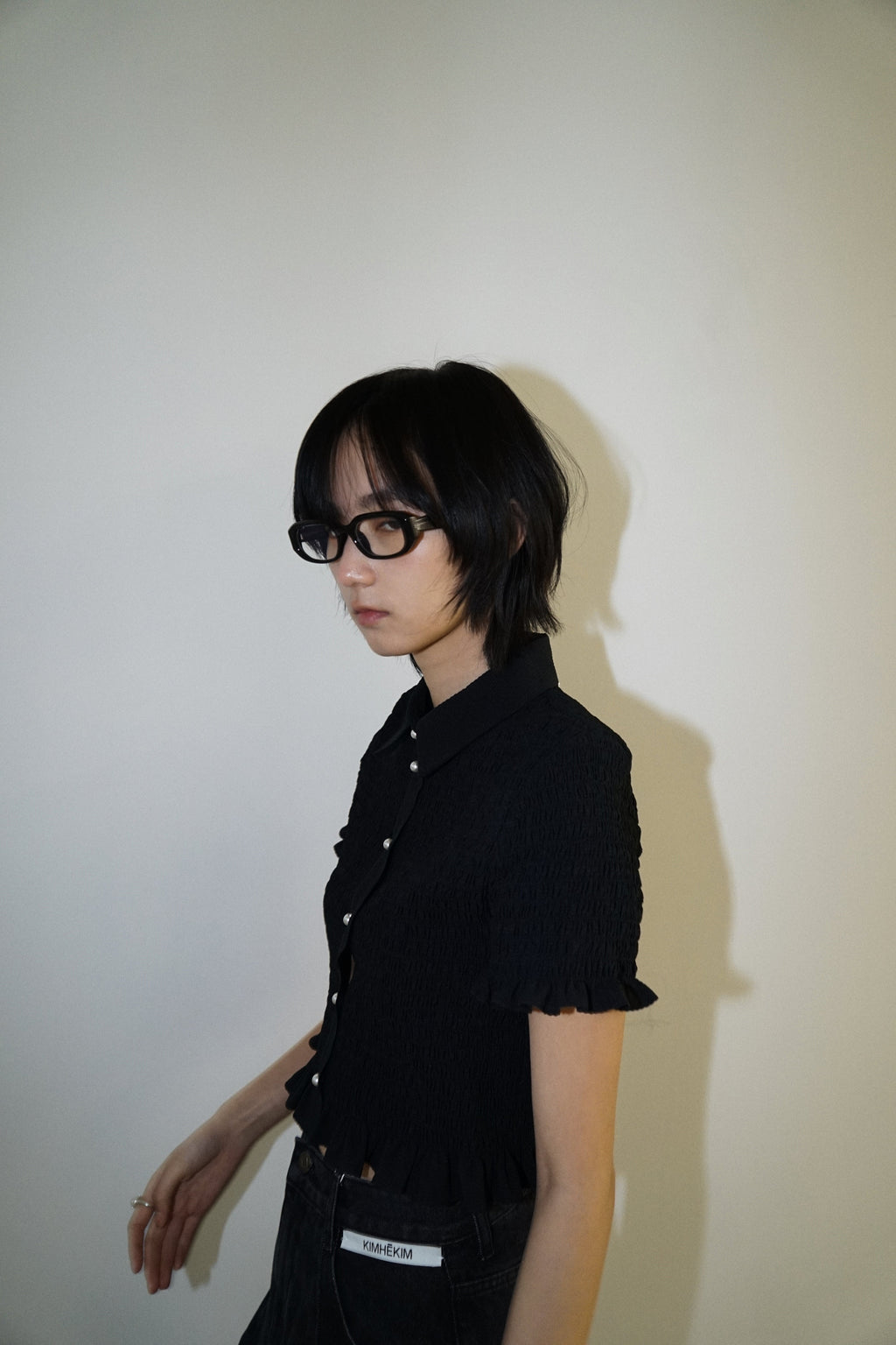 Kimhe Kim - Lena Cropped Shirt (Black) product image 8 | TRAB K-Fashion Australia