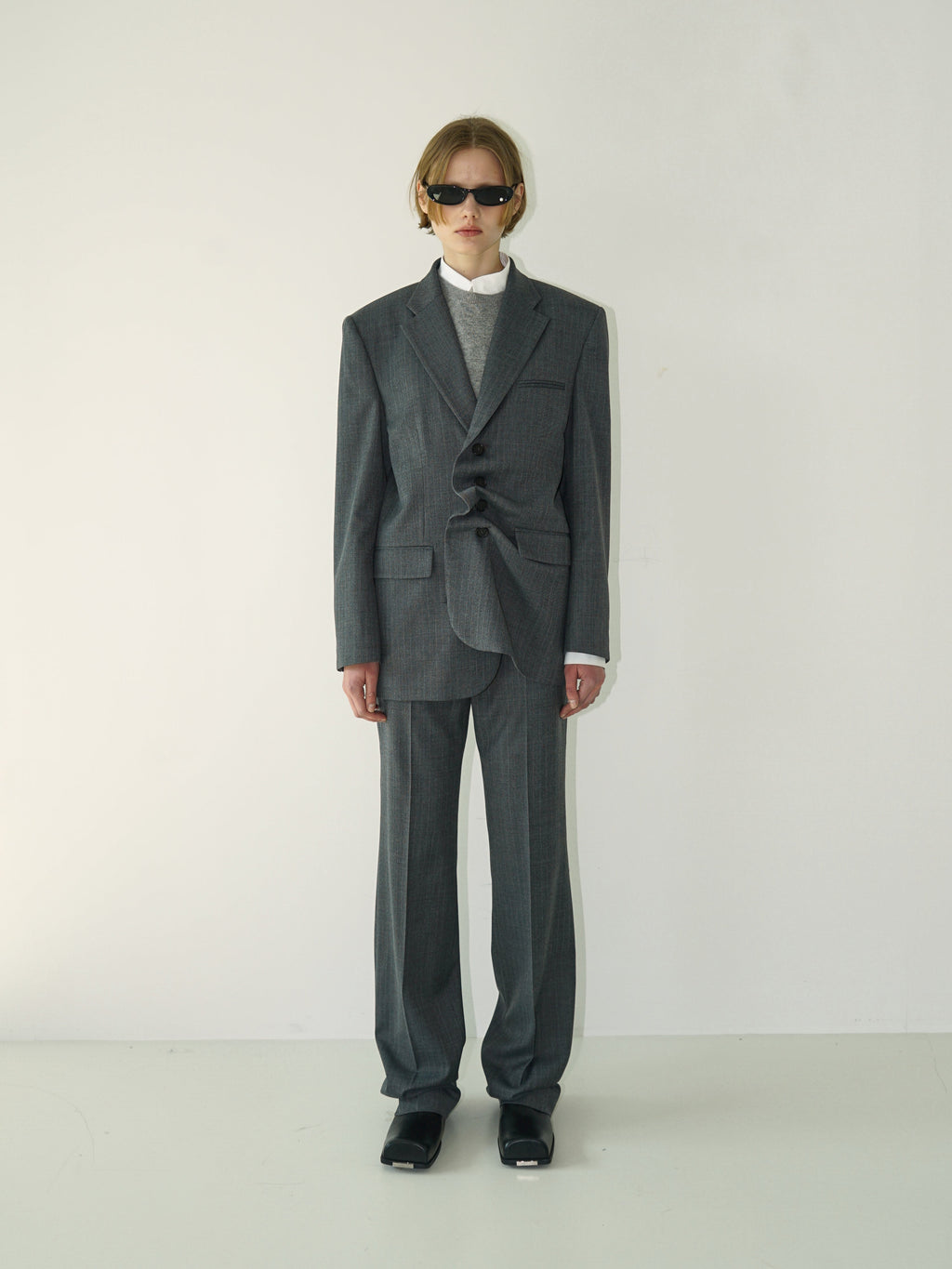Kimhe Kim - Claude Striped Jacket (Grey) product image 1 | TRAB K-Fashion Australia