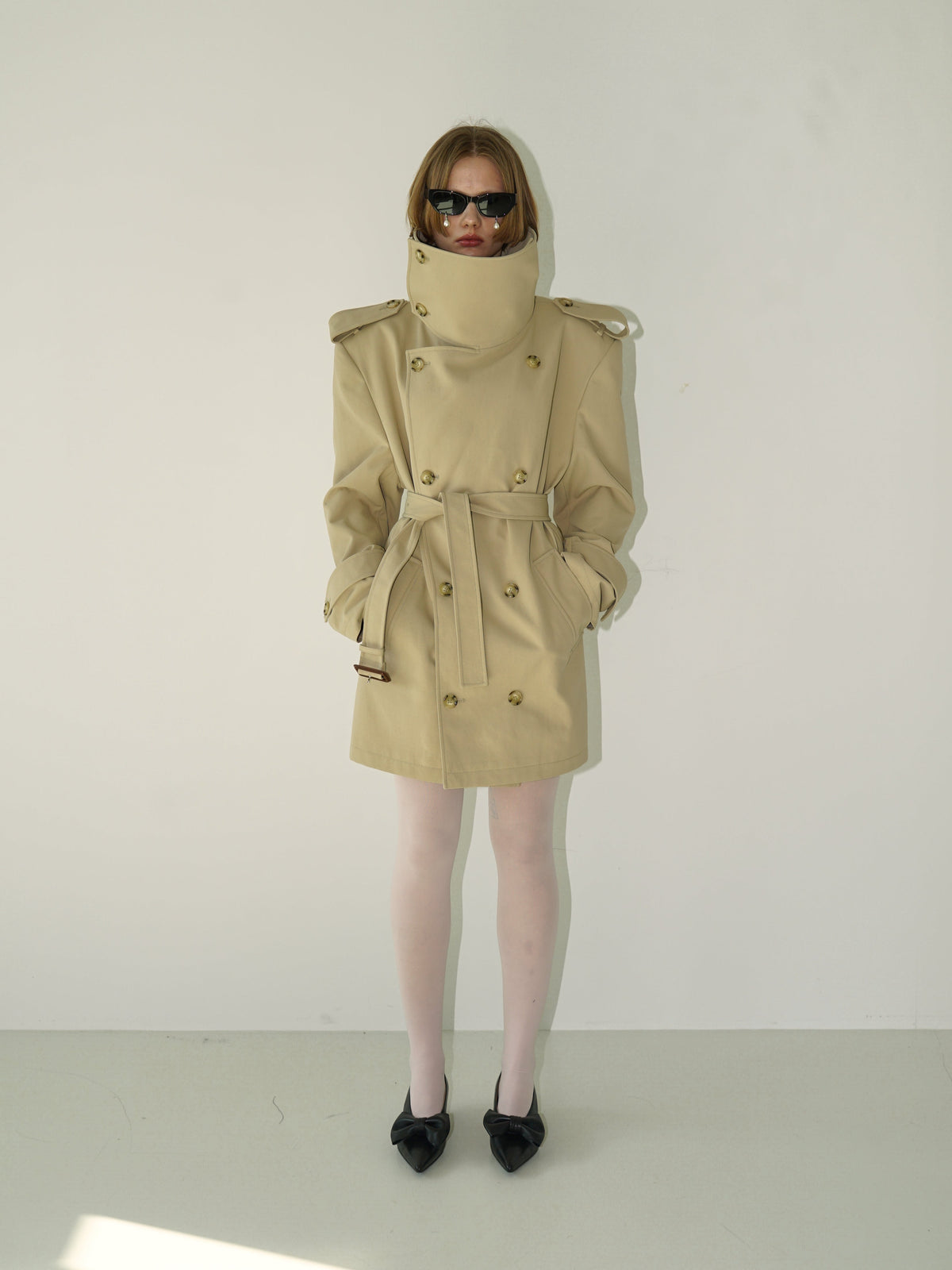 Kimhe Kim - Oscar Short Trench Coat (Beige) product image 1 | TRAB K-Fashion Australia