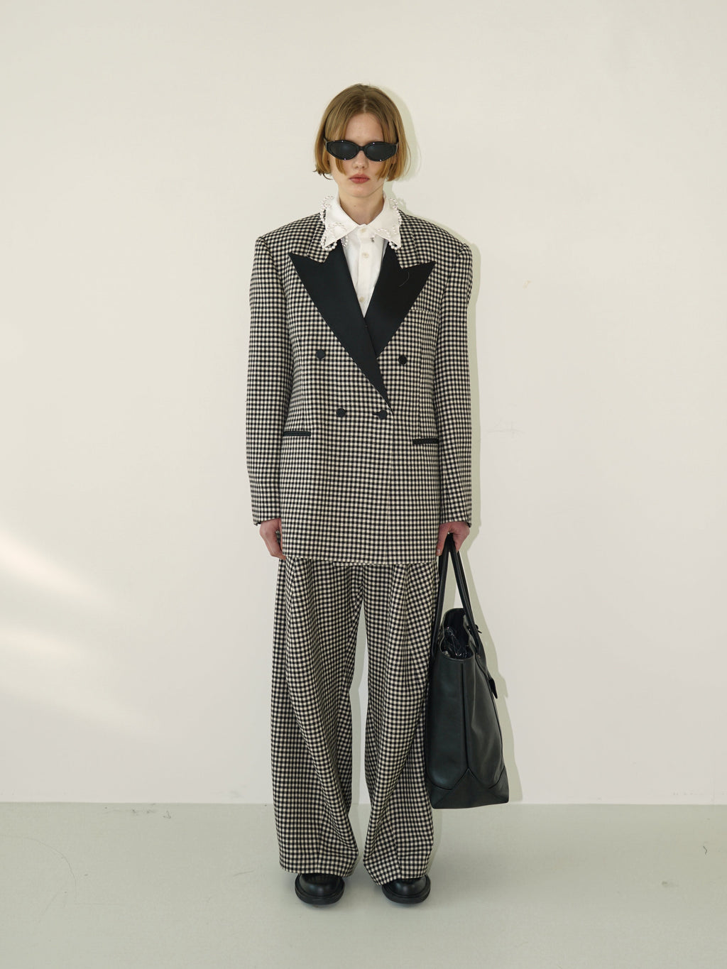 Kimhe Kim - Gingham Checkered Daniel Jacket (Black) product image 1 | TRAB K-Fashion Australia