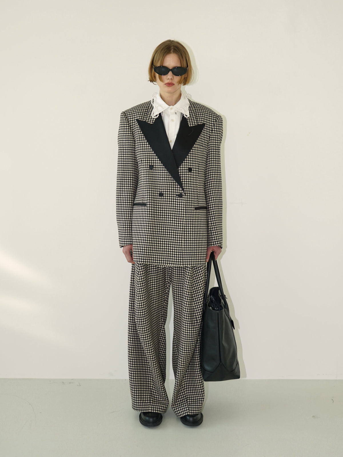 Kimhe Kim - Gingham Checkered Daniel Jacket (Black) product image 1 | TRAB K-Fashion Australia