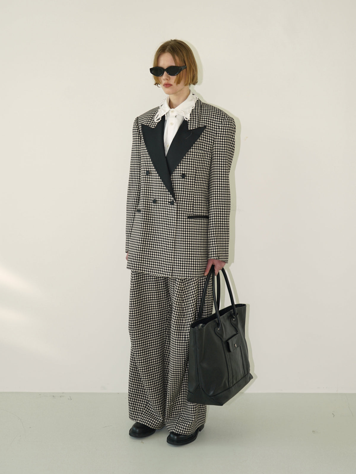 Kimhe Kim - Gingham Checkered Daniel Jacket (Black) product image 2 | TRAB K-Fashion Australia
