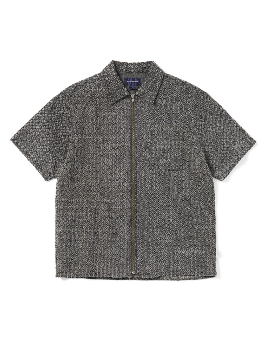 thisisneverthat - Damaged Denim Zip S/S Shirt (Grey) product image 1 | TRAB K-Fashion Australia