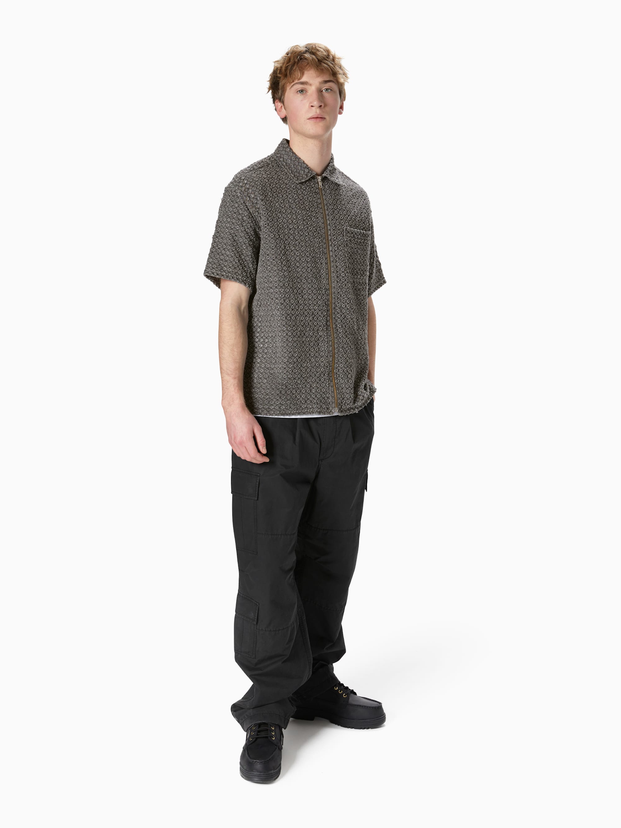 thisisneverthat - Damaged Denim Zip S/S Shirt (Grey) product image 4 | TRAB K-Fashion Australia