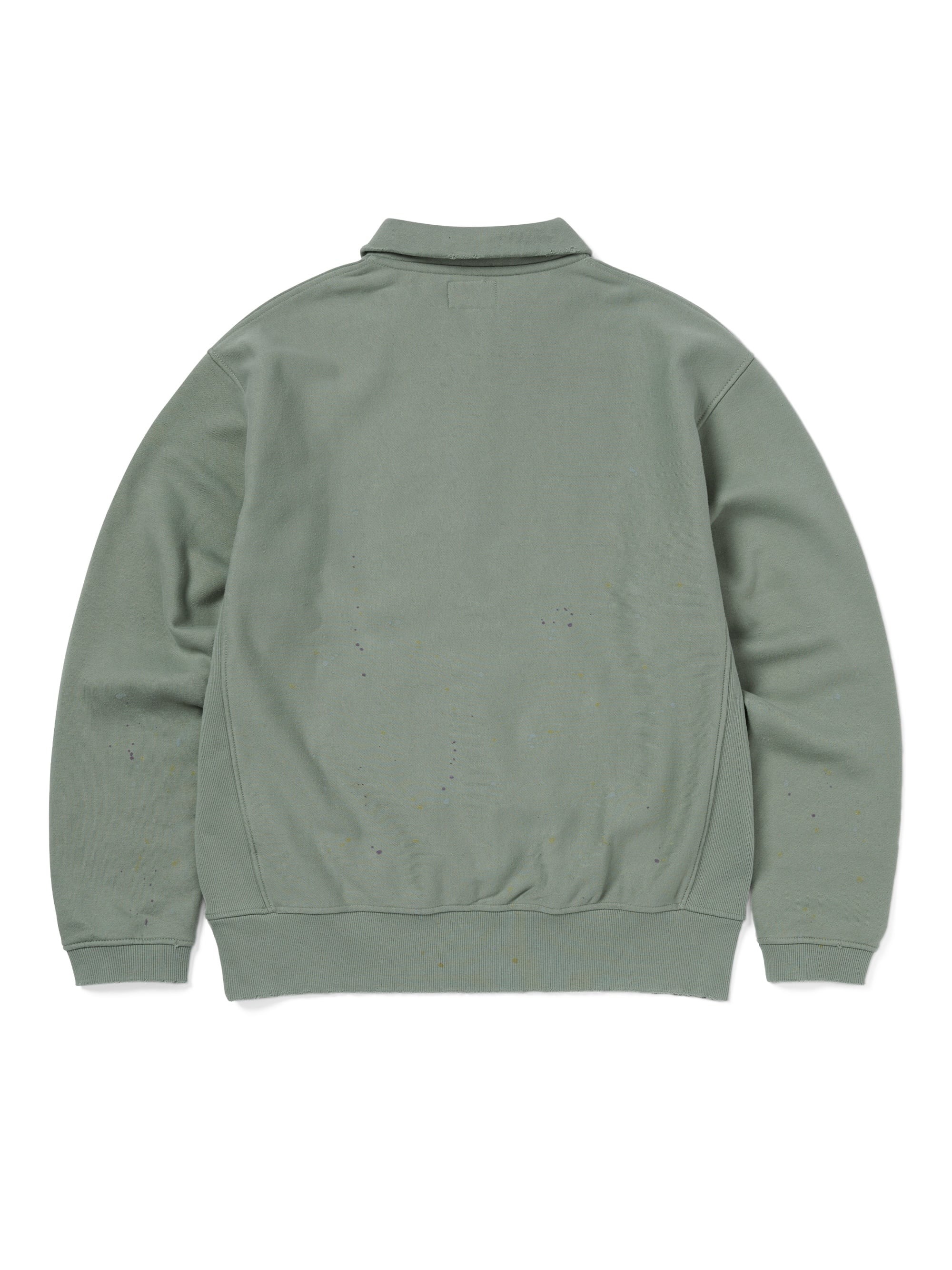 thisisneverthat - Damaged Half Zip Polo Sweatshirt (Deep Olive) product image 5 | TRAB K-Fashion Australia