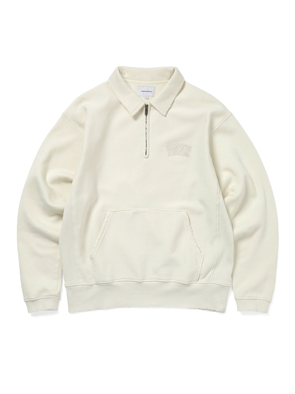 thisisneverthat - Damaged Half Zip Polo Sweatshirt (Deep Natural) product image 1 | TRAB K-Fashion Australia