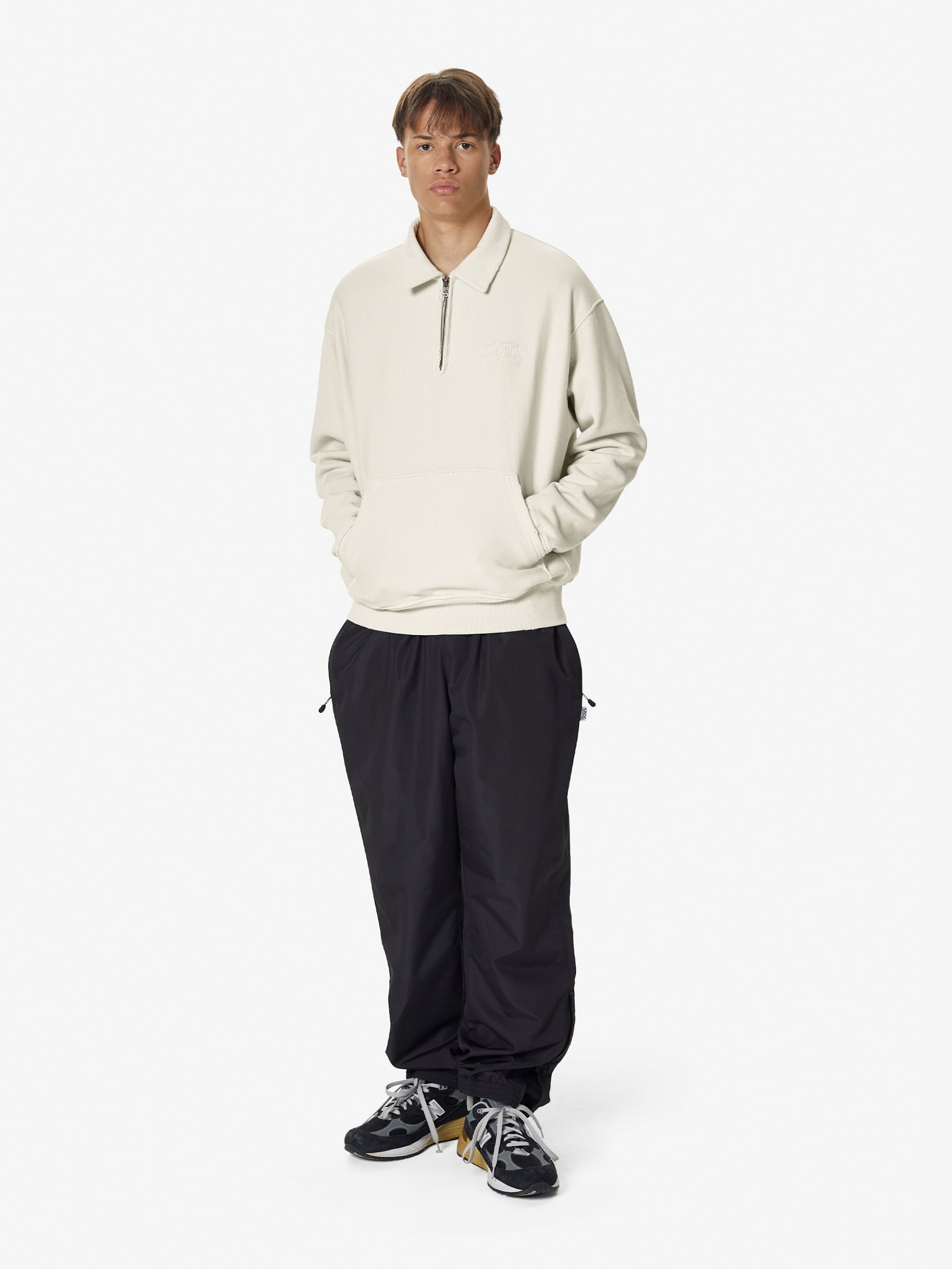 thisisneverthat - Damaged Half Zip Polo Sweatshirt (Natural) product image 6 | TRAB K-Fashion Australia