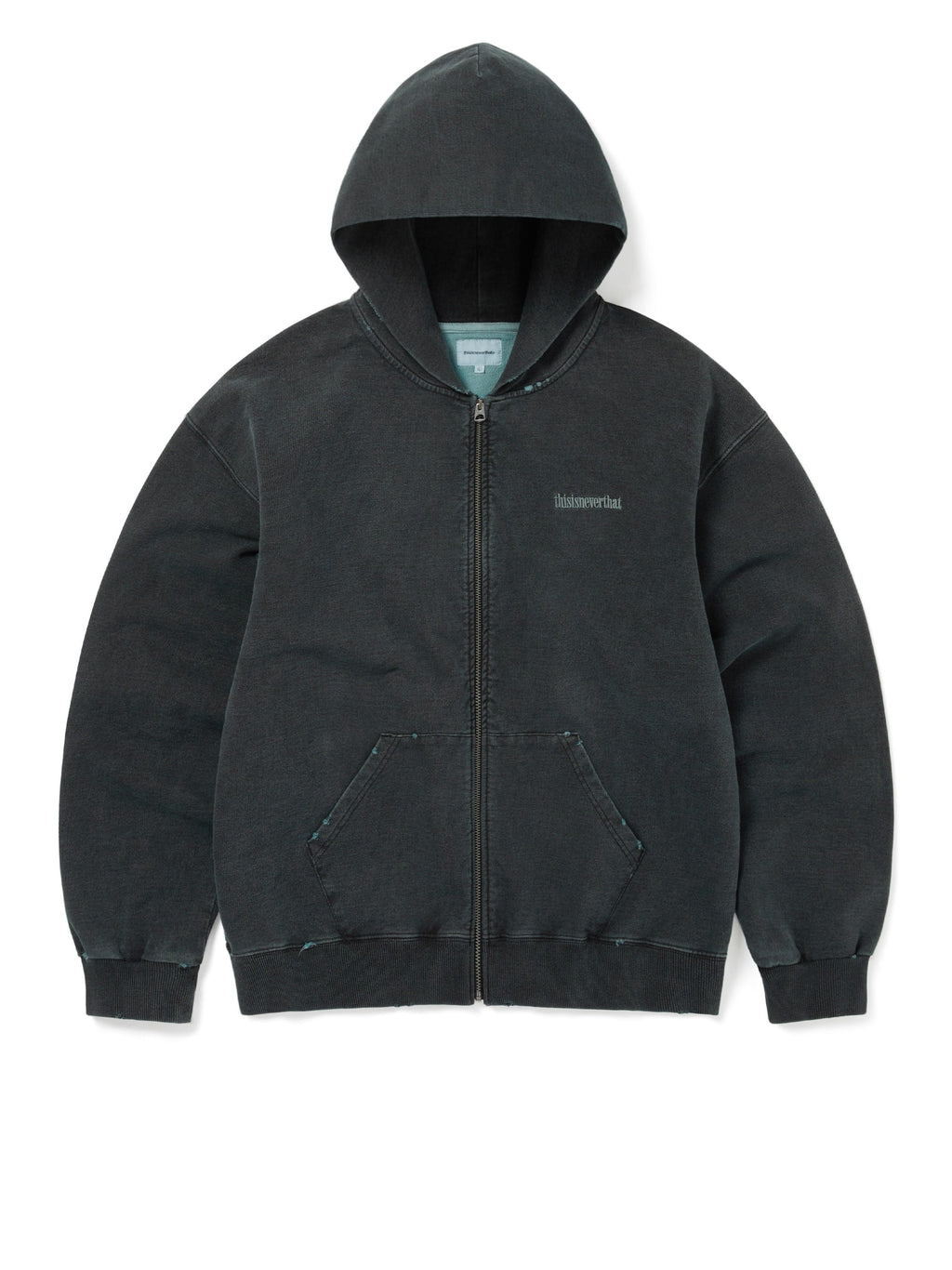 thisisneverthat - Damaged Zip Up Hoodie (Faded Black) product image 1 | TRAB K-Fashion Australia
