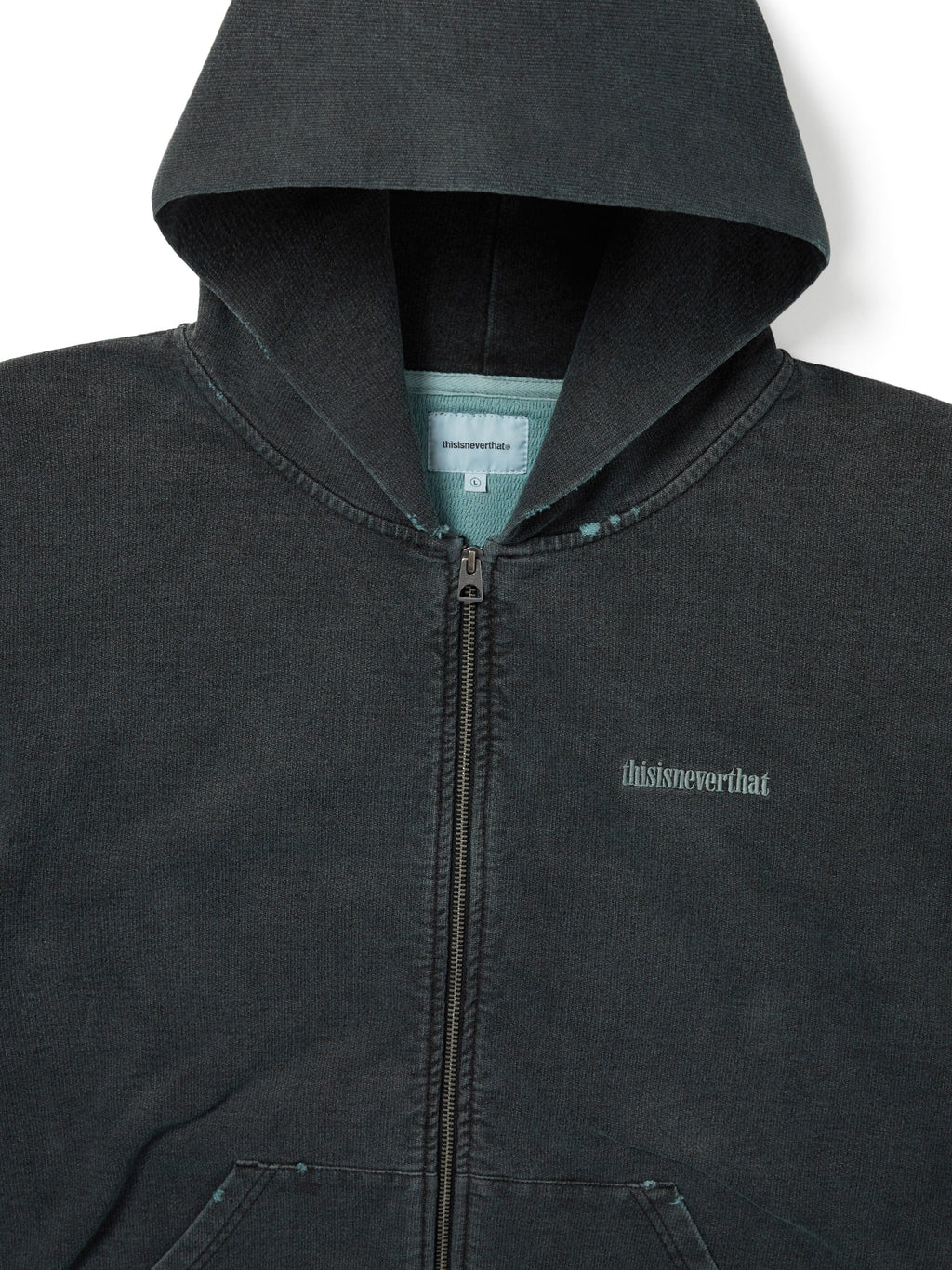 thisisneverthat - Damaged Zip Up Hoodie (Faded Black) product image 2 | TRAB K-Fashion Australia