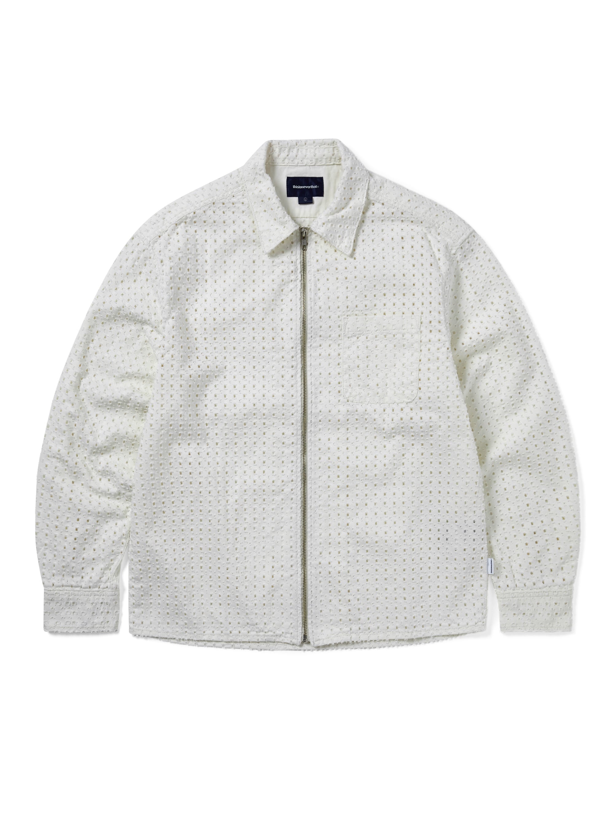 thisisneverthat - Damaged Denim Shirt (Off White) product image 1 | TRAB K-Fashion Australia