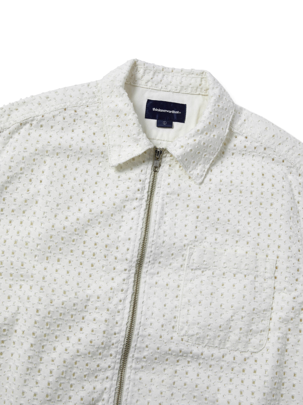 thisisneverthat - Damaged Denim Shirt (Off White) product image 2 | TRAB K-Fashion Australia