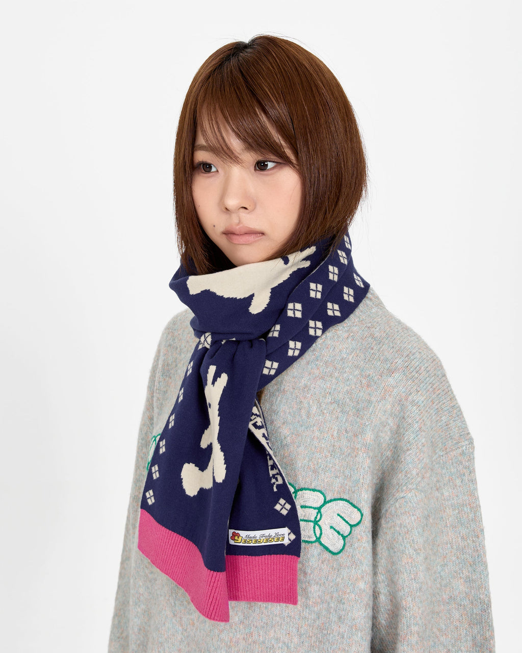 yeseyesee - Dolphin Knit Scarf (Navy) product image 9 | TRAB K-Fashion Australia