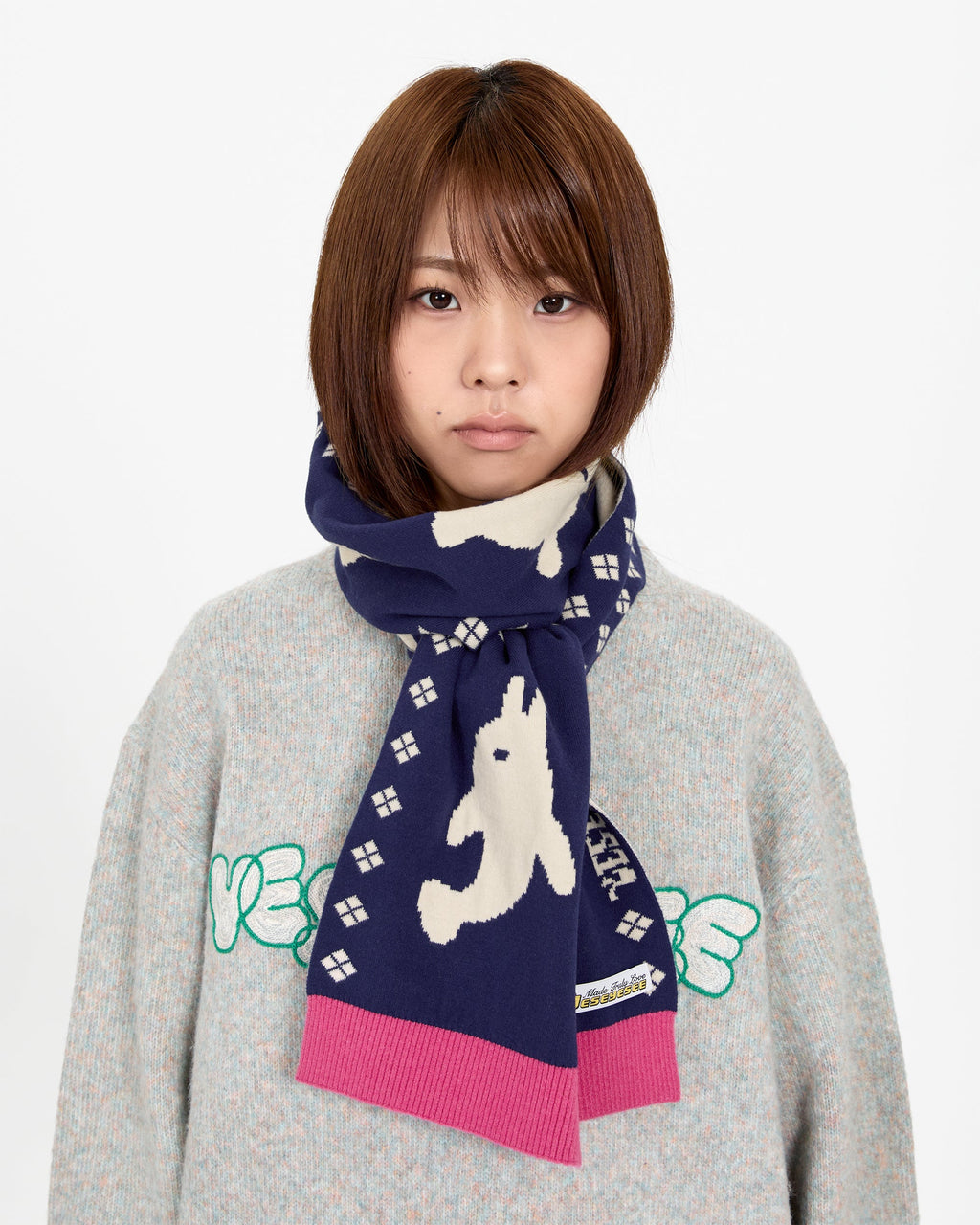 yeseyesee - Dolphin Knit Scarf (Navy) product image 8 | TRAB K-Fashion Australia