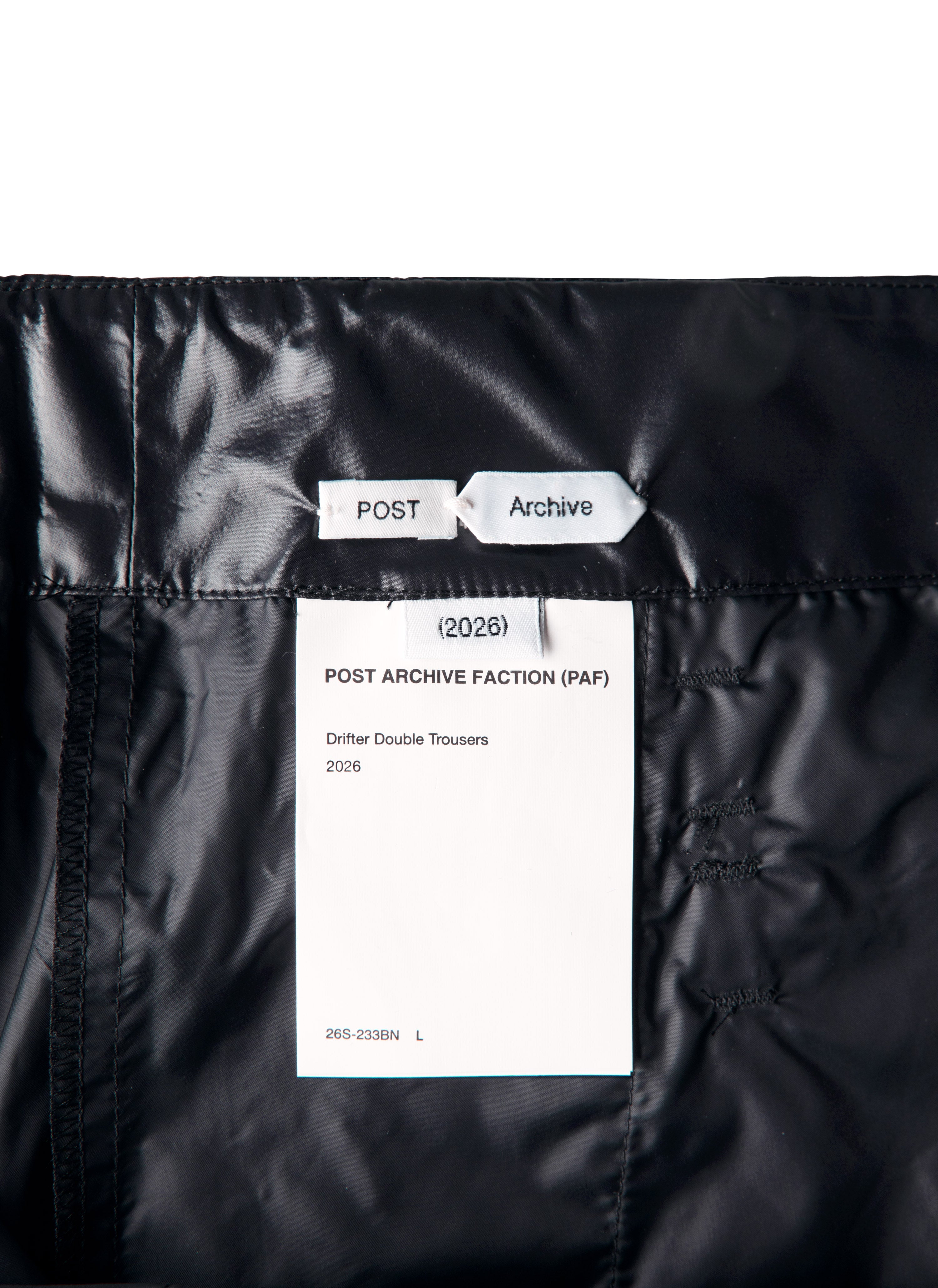 Post Archive Faction - Drifter Double Trousers (2026) (Black Nylon) product image 5 | TRAB K-Fashion Australia
