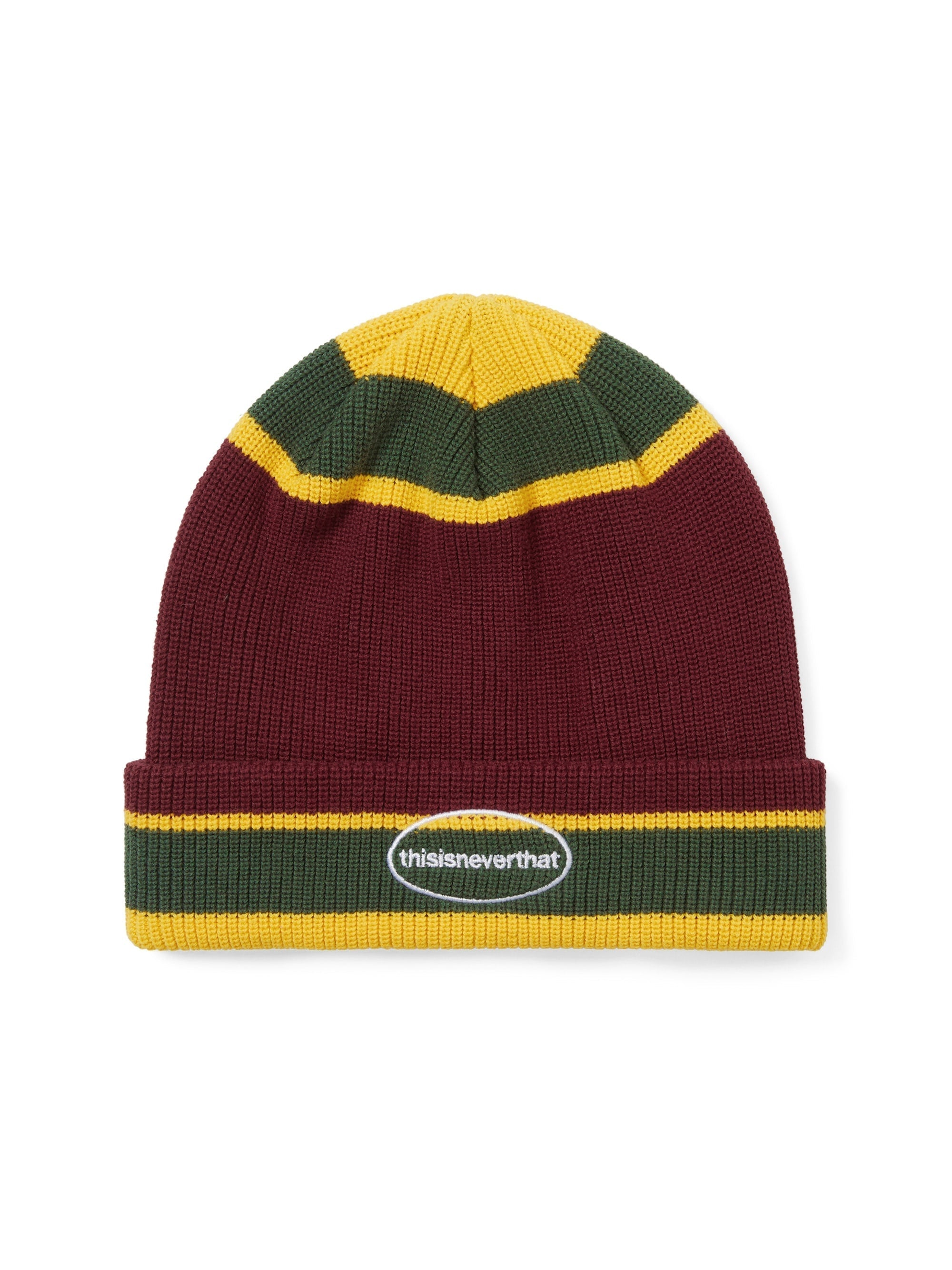 thisisneverthat - E/T-Logo Multi Striped Beanie (Burgundy) product image 1 | TRAB K-Fashion Australia