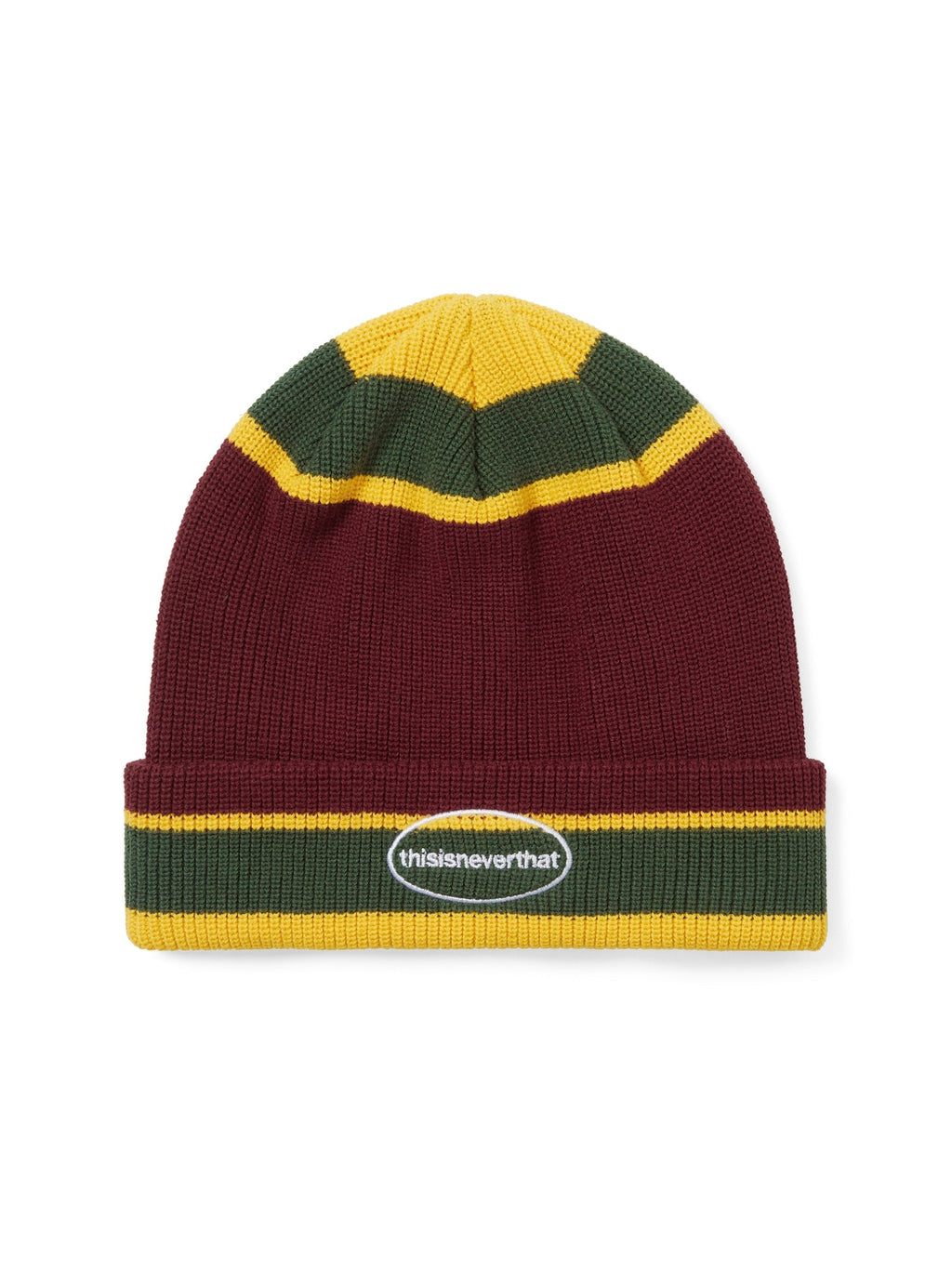 thisisneverthat - E/T-Logo Multi Striped Beanie (Burgundy) product image 1 | TRAB K-Fashion Australia