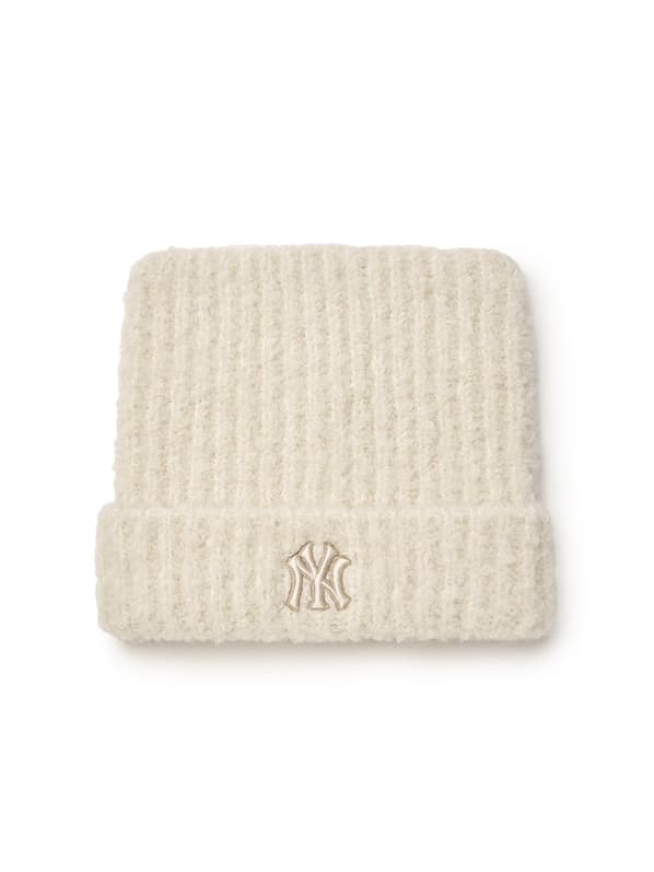 MLB Korea - Plush Meow Beanie New York Yankees (Cream) product image 3 | TRAB K-Fashion Australia