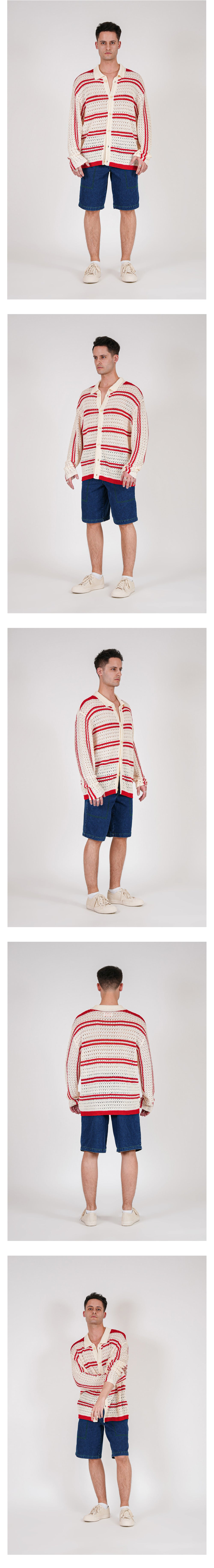 Ioedle - Striped Mesh Cardigan (Navy) product image 8 | TRAB K-Fashion Australia