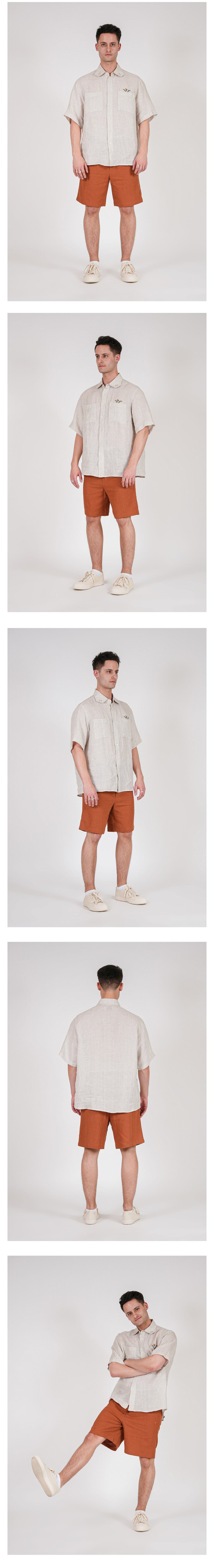 Ioedle - Clover Embroidered Button Shorts (Brown) product image 9 | TRAB K-Fashion Australia