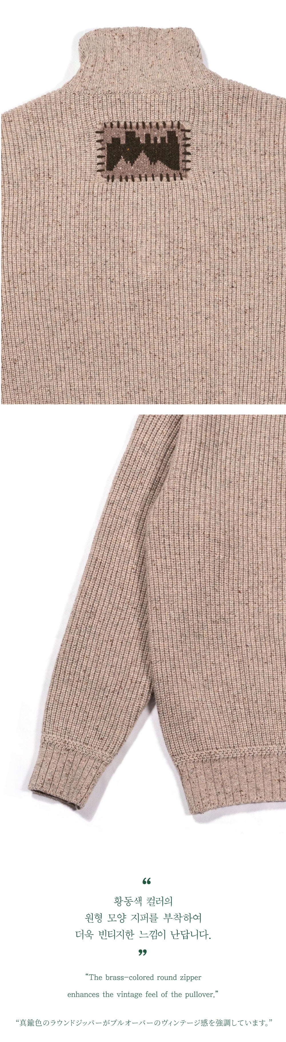 Ioedle - Building Forest Wool Blend Half Zip-Up Knit Pullover (Beige) product image 10 | TRAB K-Fashion Australia