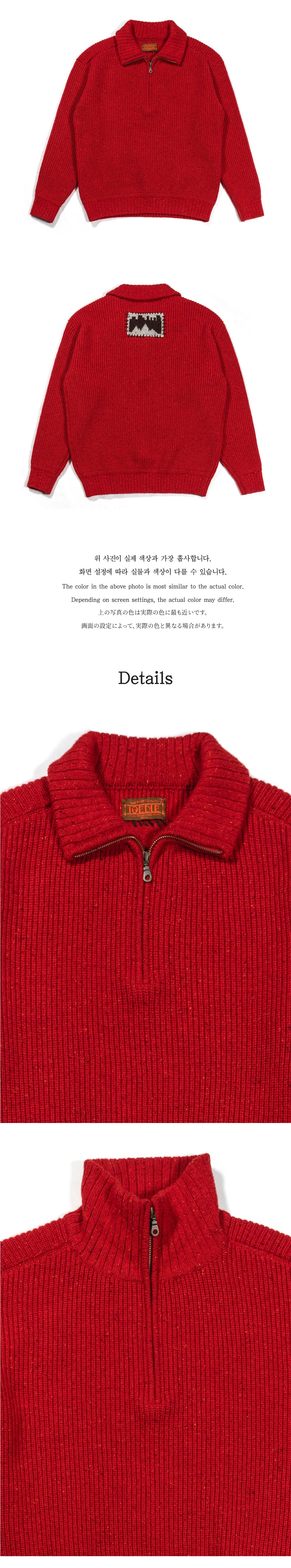 Ioedle - Building Forest Wool Blend Half Zip-Up Knit Pullover (Red) product image 9 | TRAB K-Fashion Australia