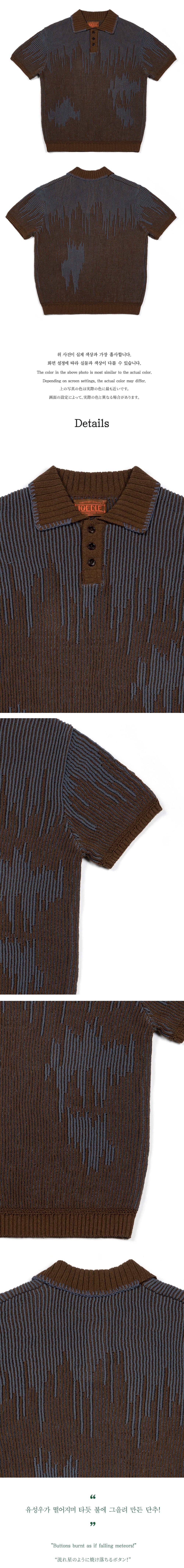 Ioedle - Artificial Meteor Shower Collared Short Sleeve Knit (Brown) product image 8 | TRAB K-Fashion Australia