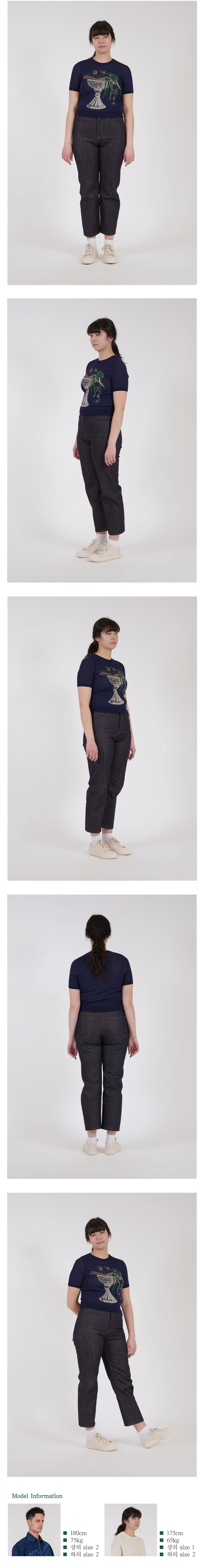 Ioedle - Royal Sandwich Jacquard Crop Top (Navy) product image 10 | TRAB K-Fashion Australia
