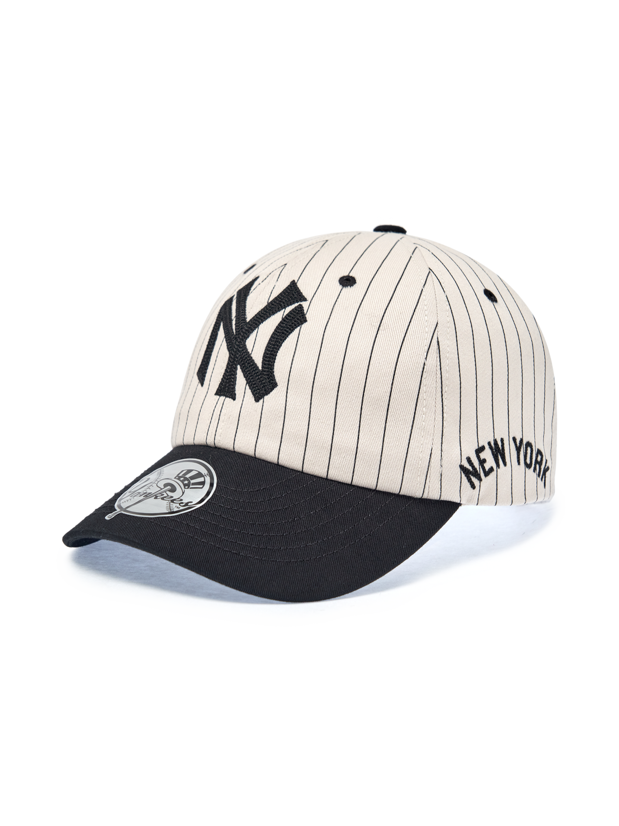 MLB Korea - MLB Signature Stripe Unstructured Ball Cap New York Yankees (Black) product image 2 | TRAB K-Fashion Australia