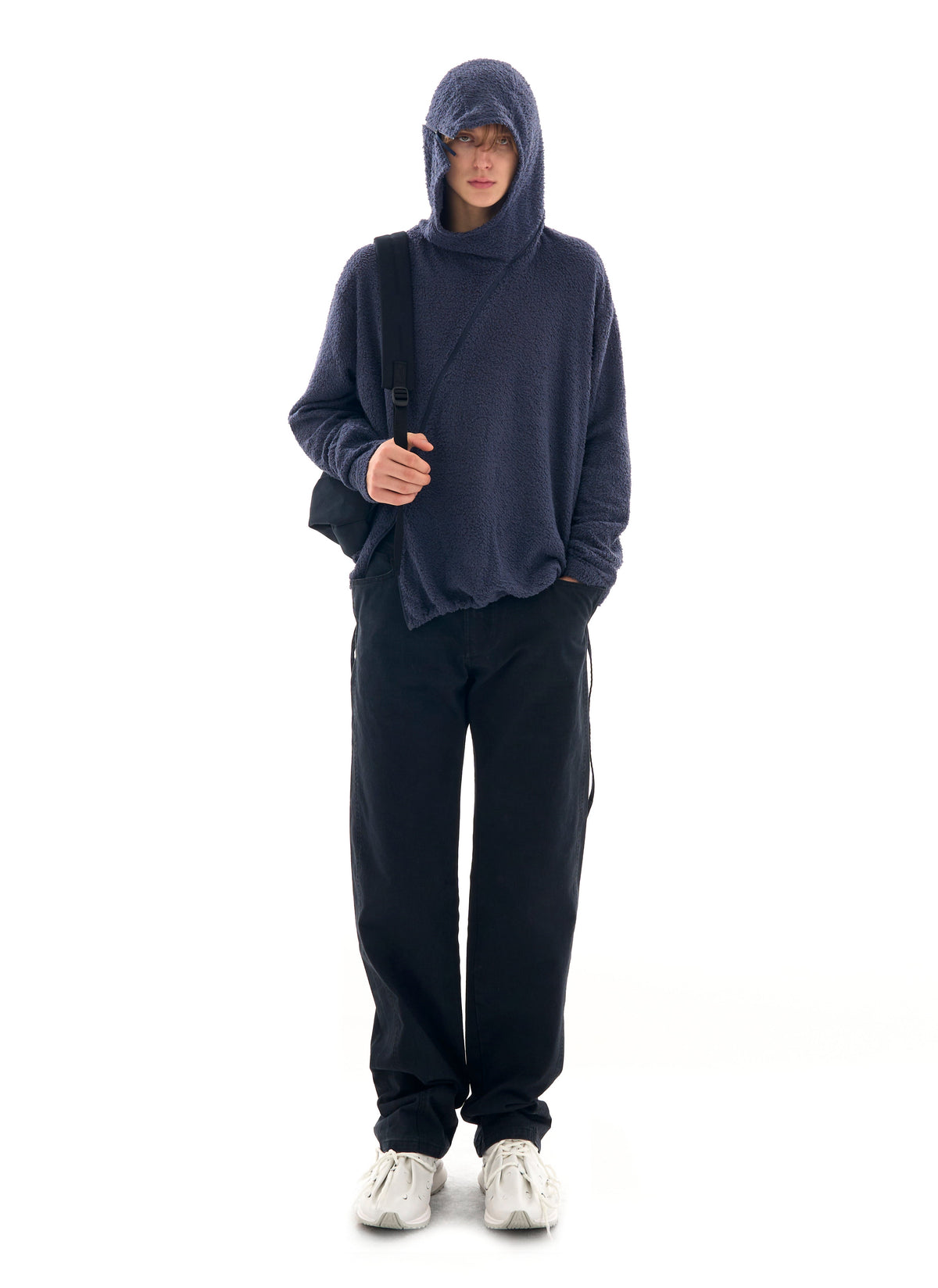 Post Archive Faction - Curved Fleece Hoodie (Navy) product image 7 | TRAB K-Fashion Australia
