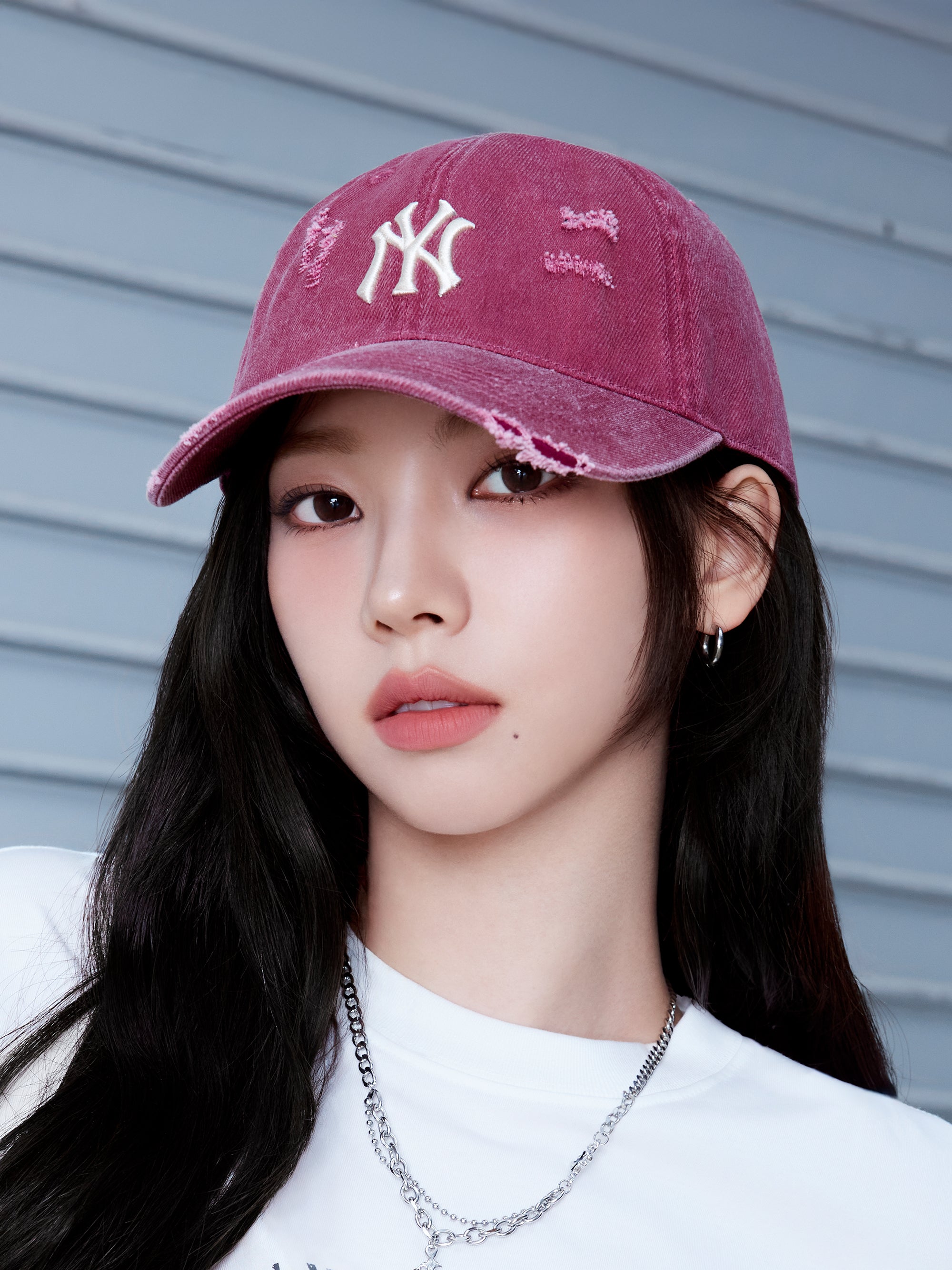 MLB Korea - MLB Damage Washing Unstructured Ball Cap New York Yankees (Wine) product image 1 | TRAB K-Fashion Australia