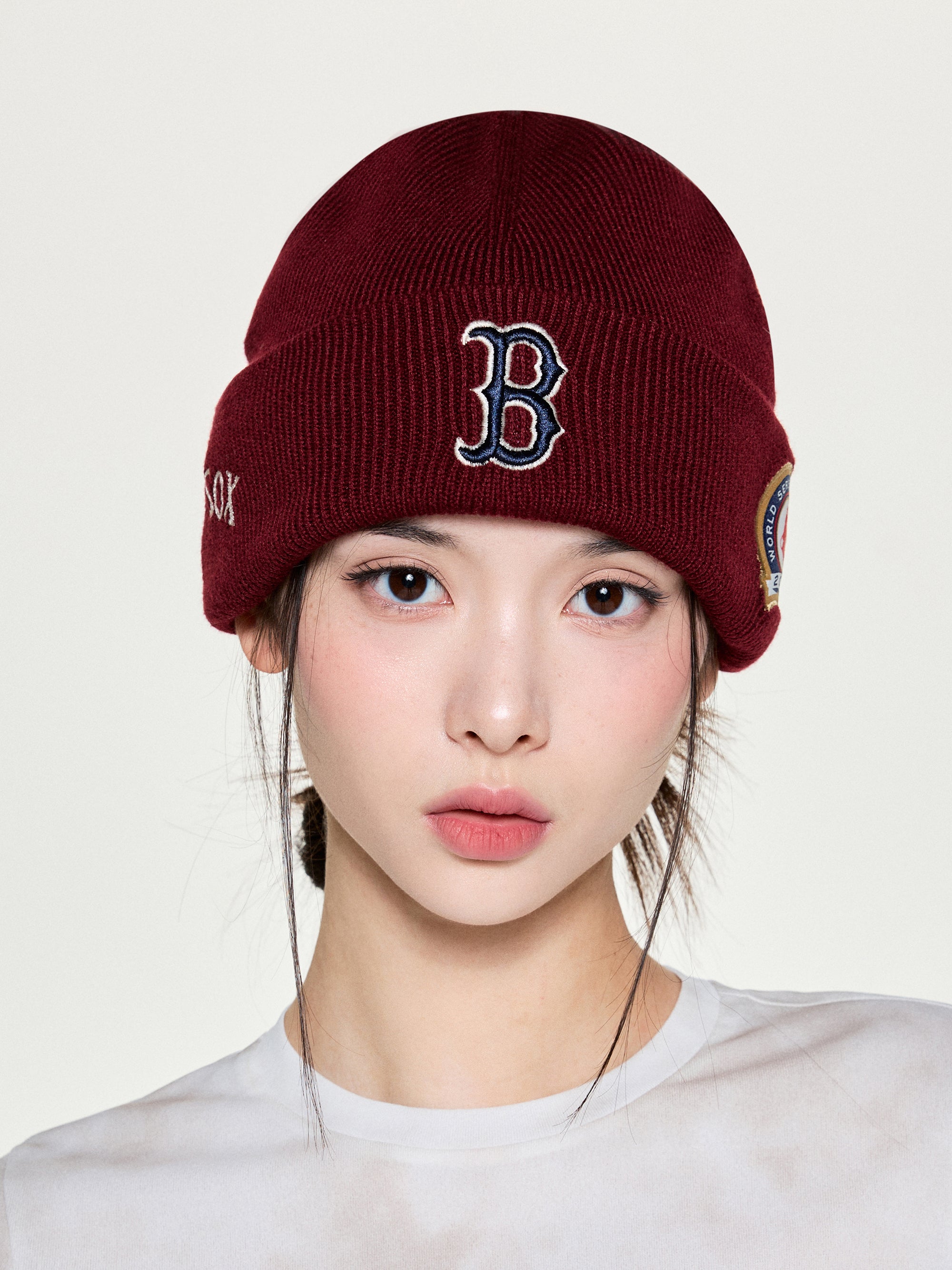 MLB Korea - MLB Patch Beanie Boston Red Sox (Wine) product image 3 | TRAB K-Fashion Australia