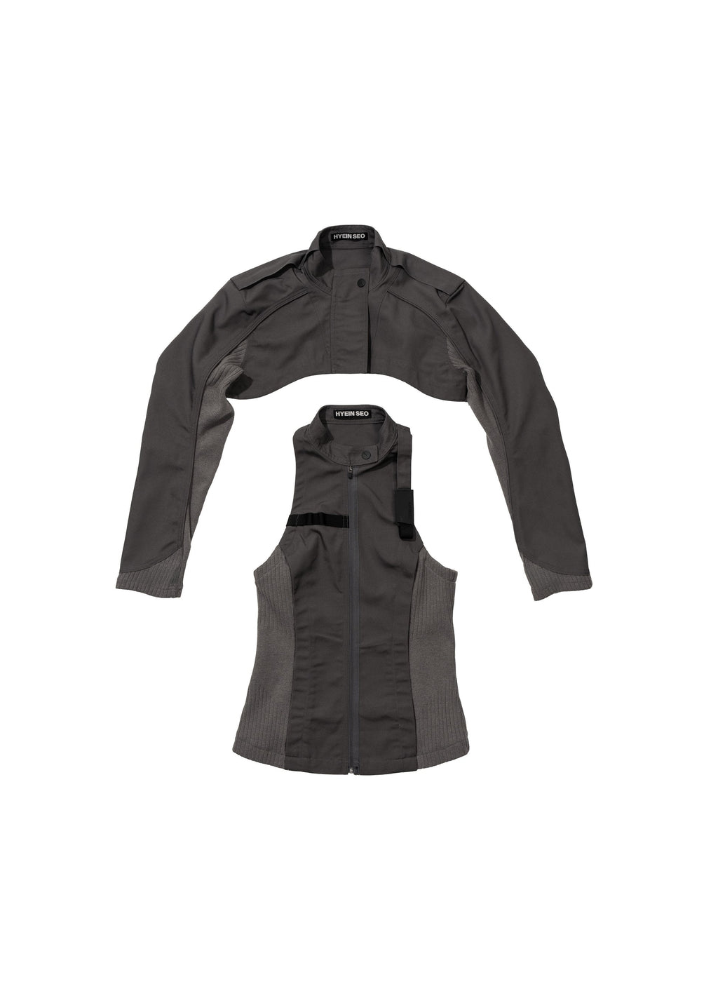 Hyein Seo - Double Layer Moto Jacket (Charcoal) product image 3 | TRAB K-Fashion Australia