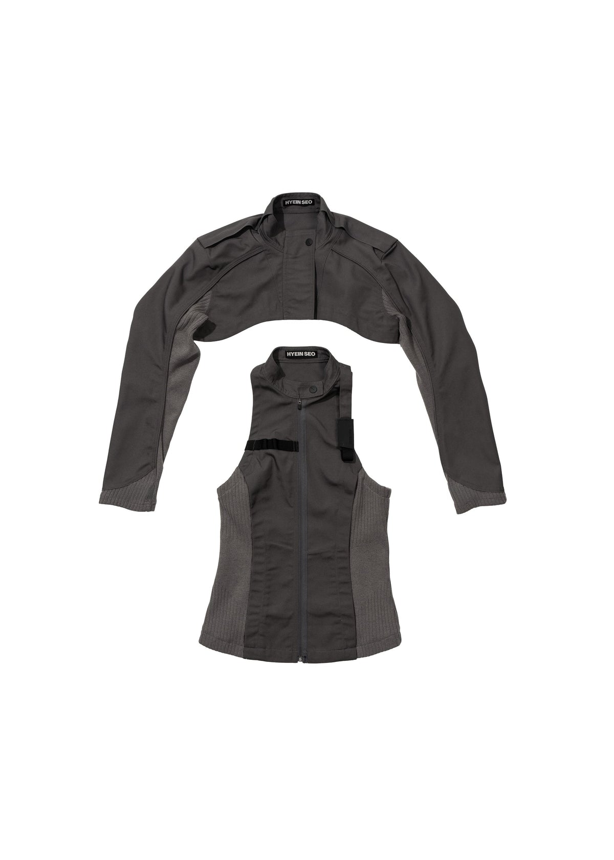 Hyein Seo - Double Layer Moto Jacket (Charcoal) product image 3 | TRAB K-Fashion Australia