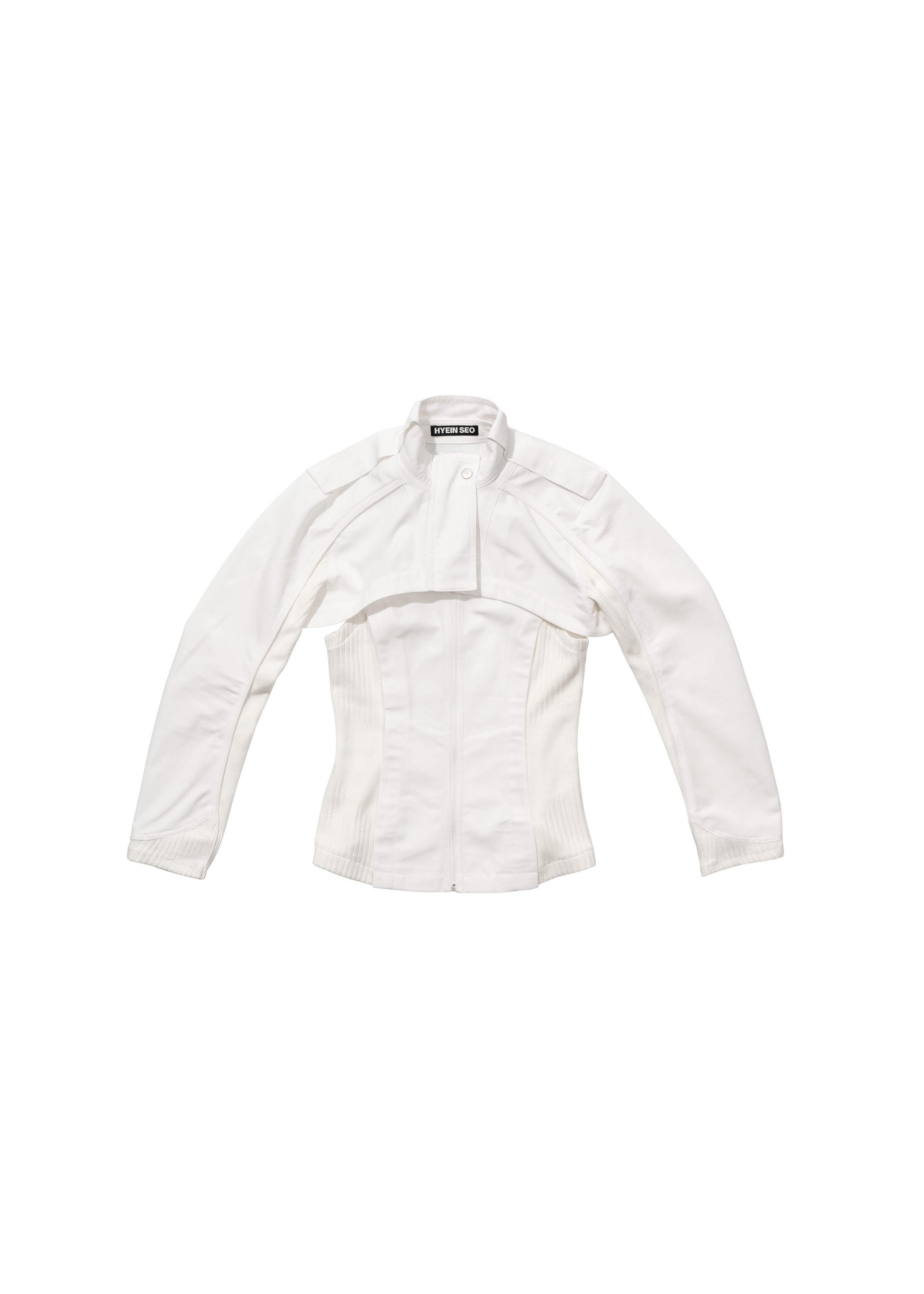 Hyein Seo - Double Layer Moto Jacket (White) product image 9 | TRAB K-Fashion Australia