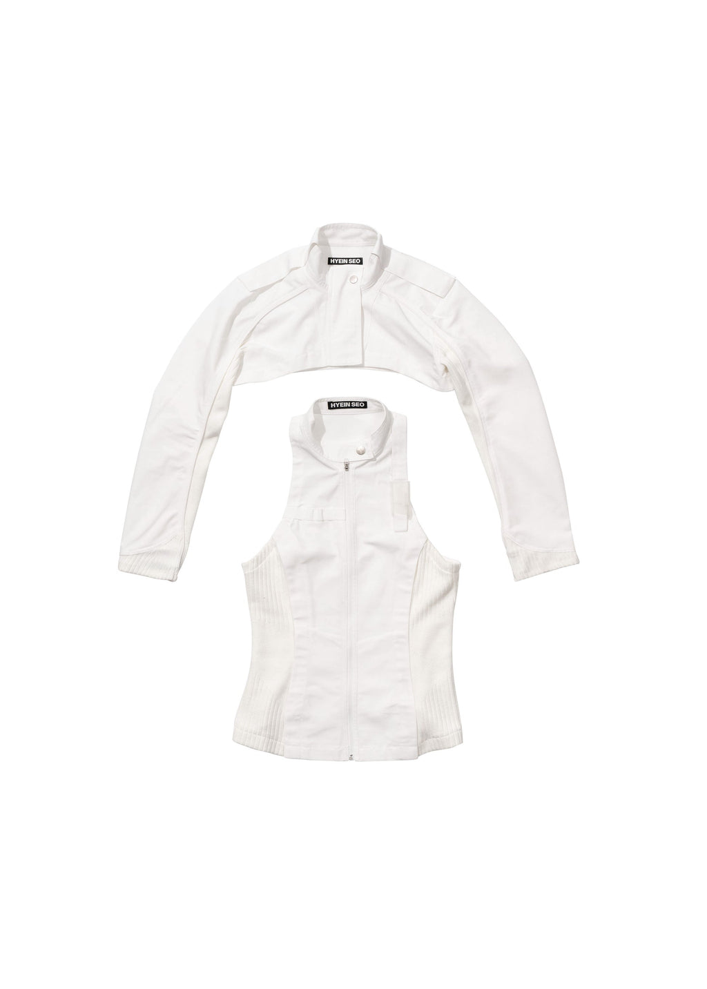 Hyein Seo - Double Layer Moto Jacket (White) product image 11 | TRAB K-Fashion Australia