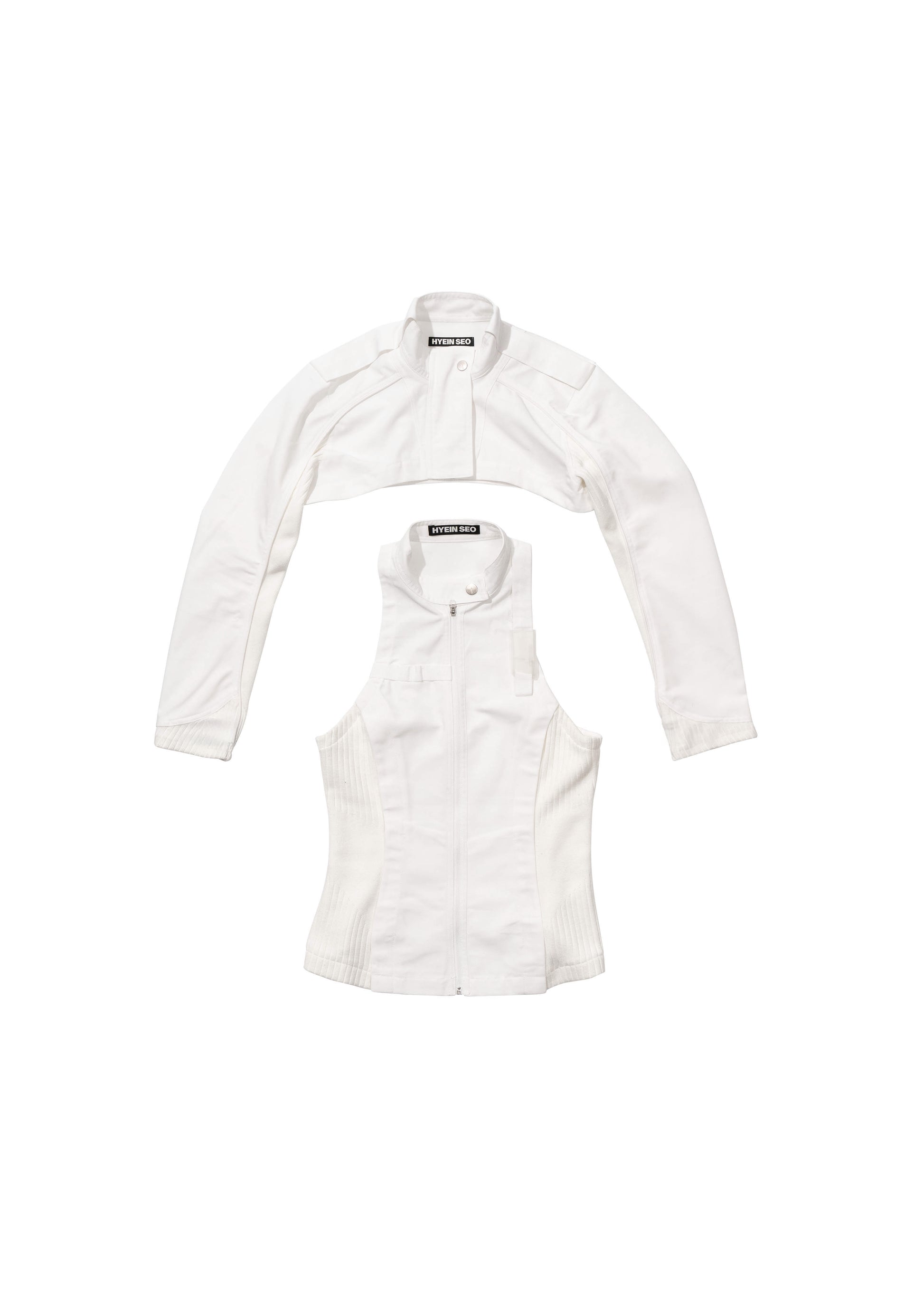 Hyein Seo - Double Layer Moto Jacket (White) product image 11 | TRAB K-Fashion Australia
