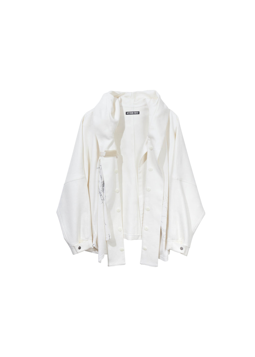 Hyein Seo - Hooded Jacket w/ Graphic Muffler (Ivory) product image 5 | TRAB K-Fashion Australia