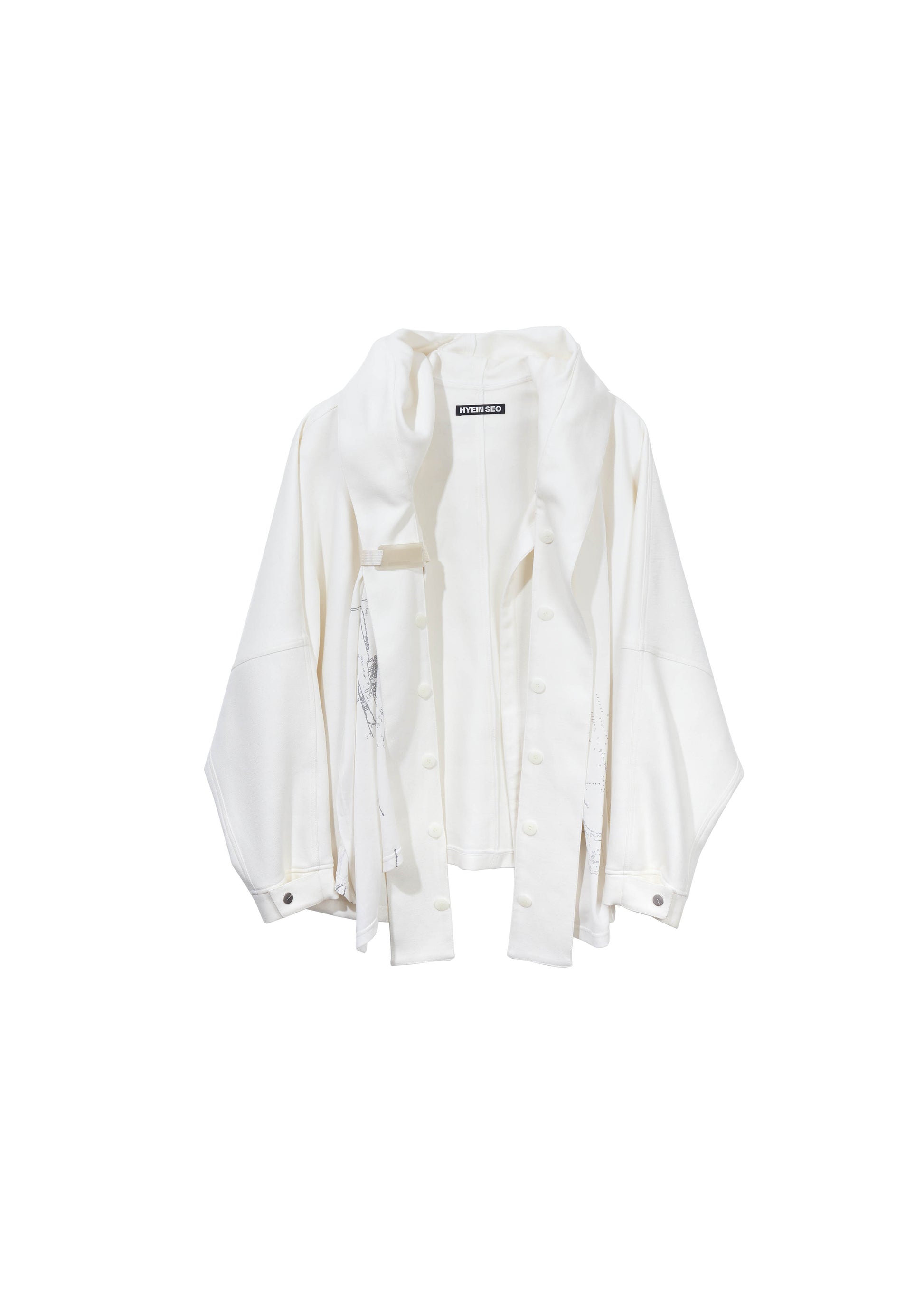 Hyein Seo - Hooded Jacket w/ Graphic Muffler (Ivory) product image 5 | TRAB K-Fashion Australia