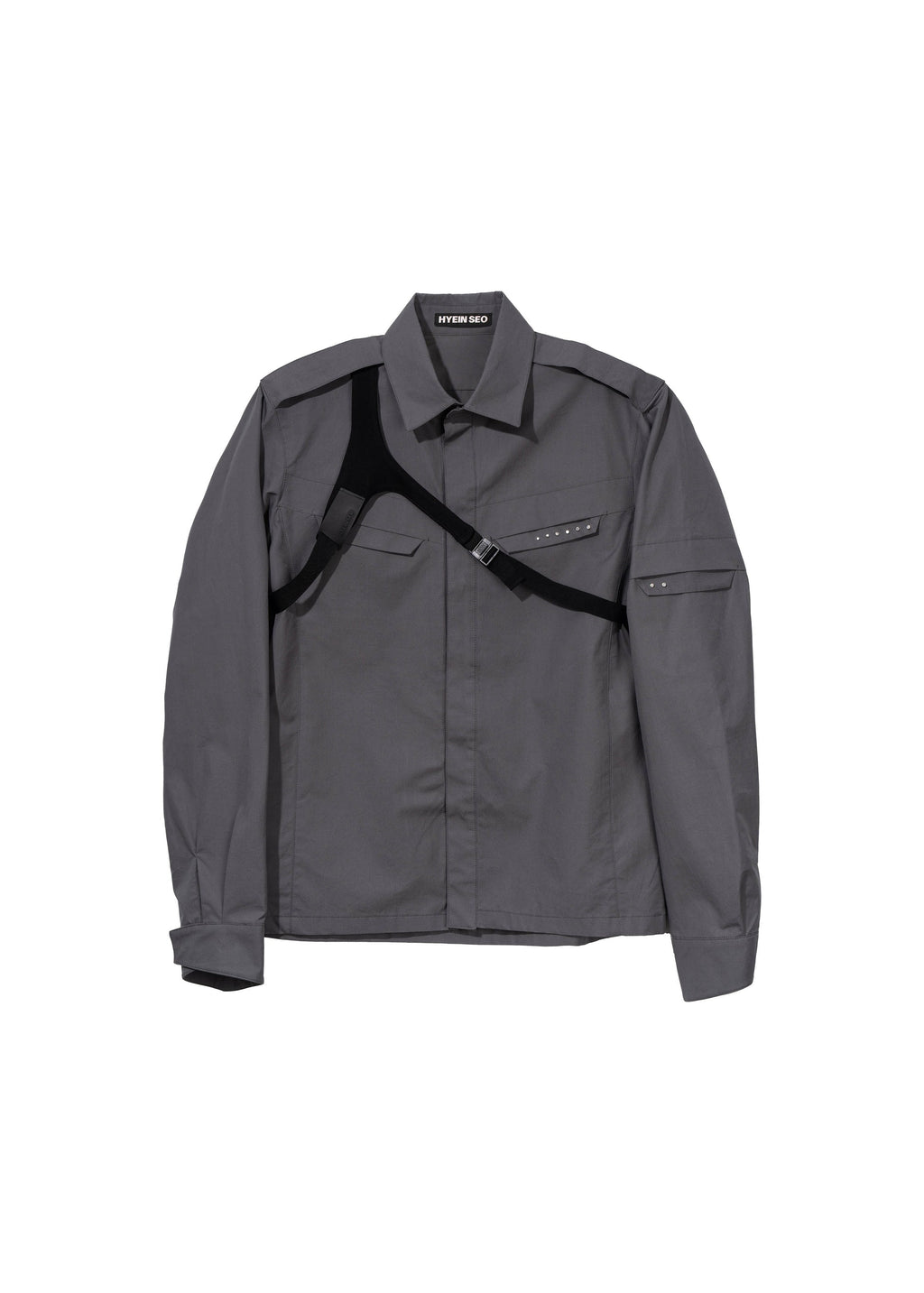 Hyein Seo - Biker Shirt w/ Shoulder Strap (Dark Grey) product image 5 | TRAB K-Fashion Australia
