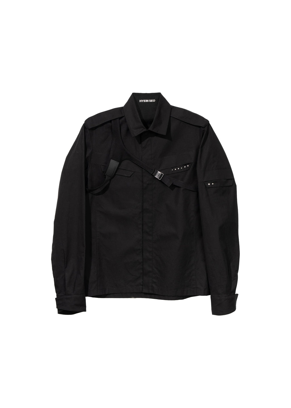 Hyein Seo - Biker Shirt w/ Shoulder Strap (Black) product image 1 | TRAB K-Fashion Australia